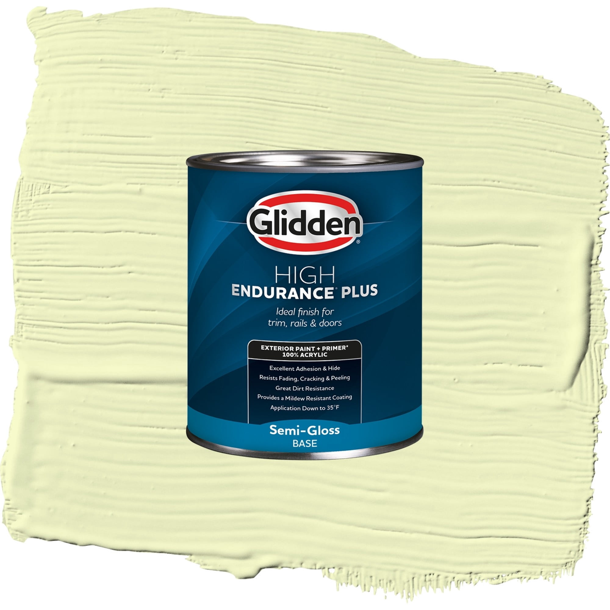 Glidden High Endurance Plus Delicate Daisy Satin Exterior Paint and Primer, 1 Quart