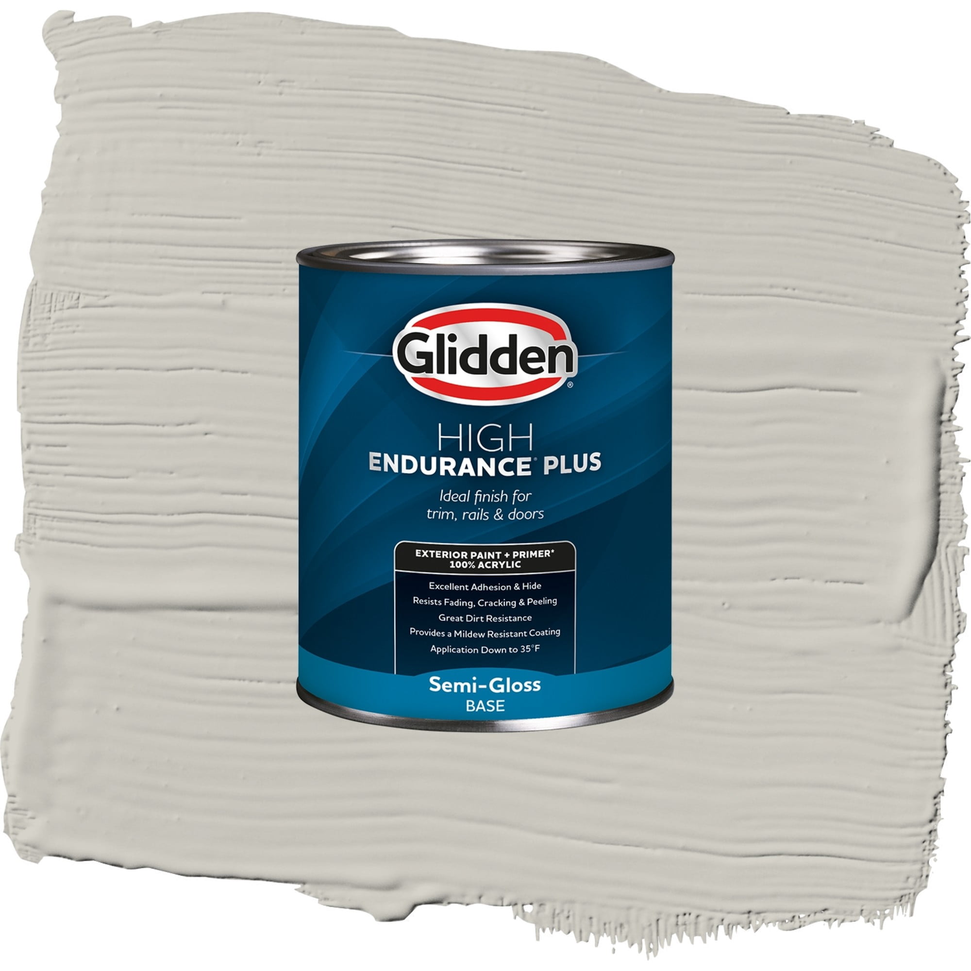 Glidden High Endurance Plus Early Evening Satin Exterior Paint and Primer, 1 Quart