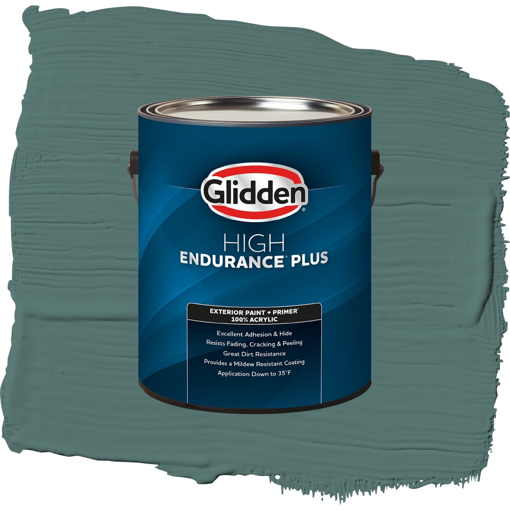 Glidden High Endurance Plus Evening Emerald Flat Exterior Paint and Primer, 1 Gallon