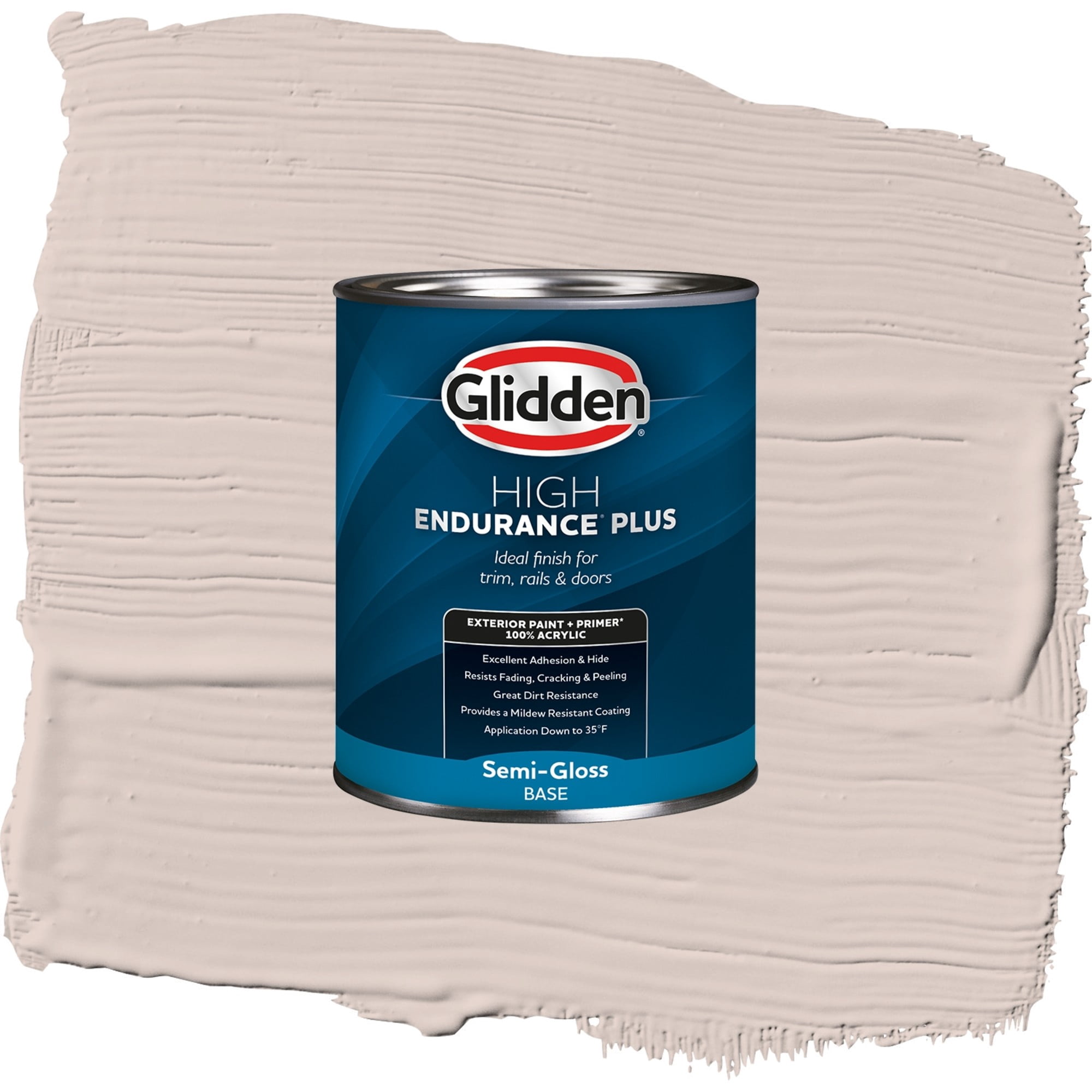 Glidden High Endurance Plus First Kiss Satin Exterior Paint and Primer, 1 Quart