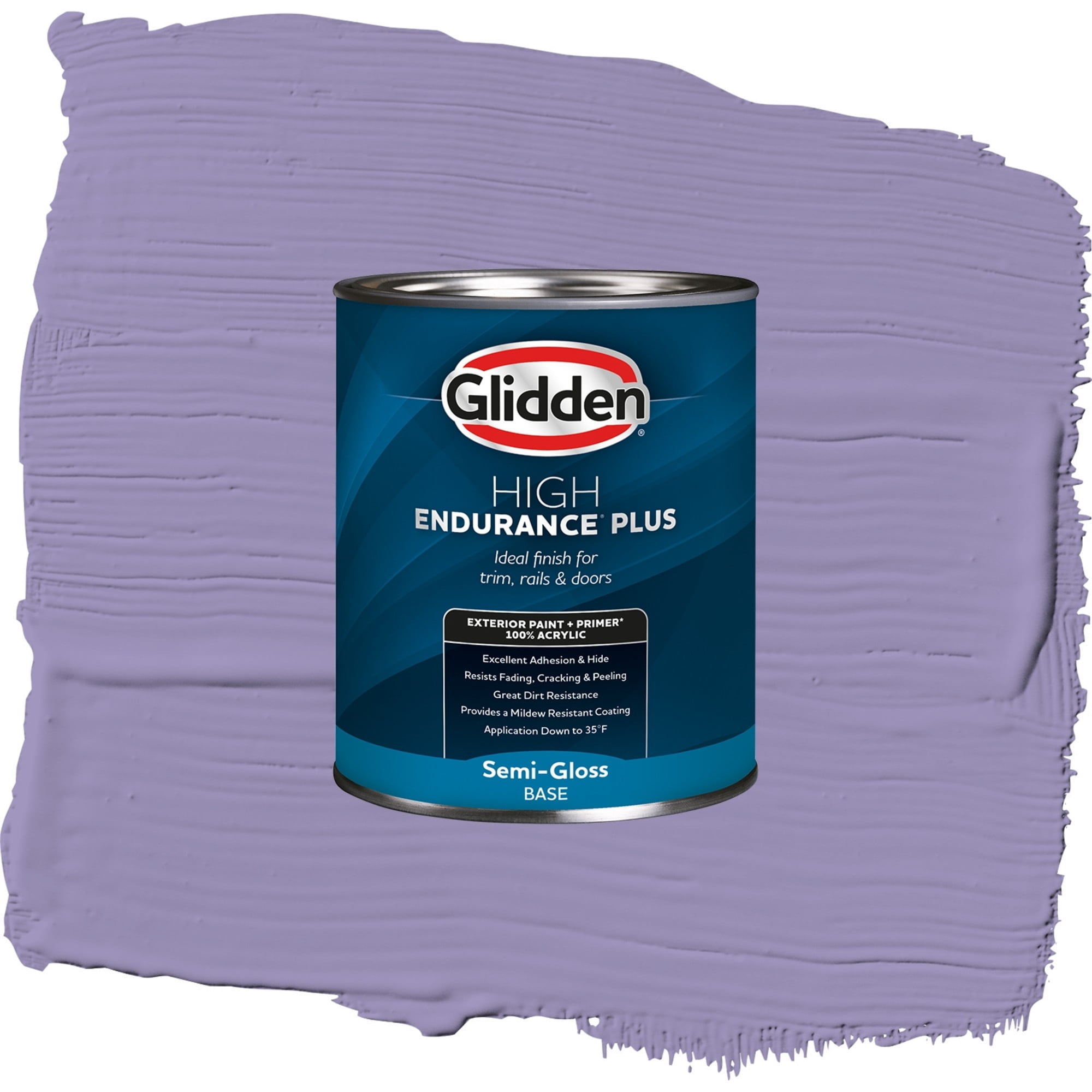 Glidden High Endurance Plus French Violet Semi Gloss Exterior Paint and Primer, 1 Quart