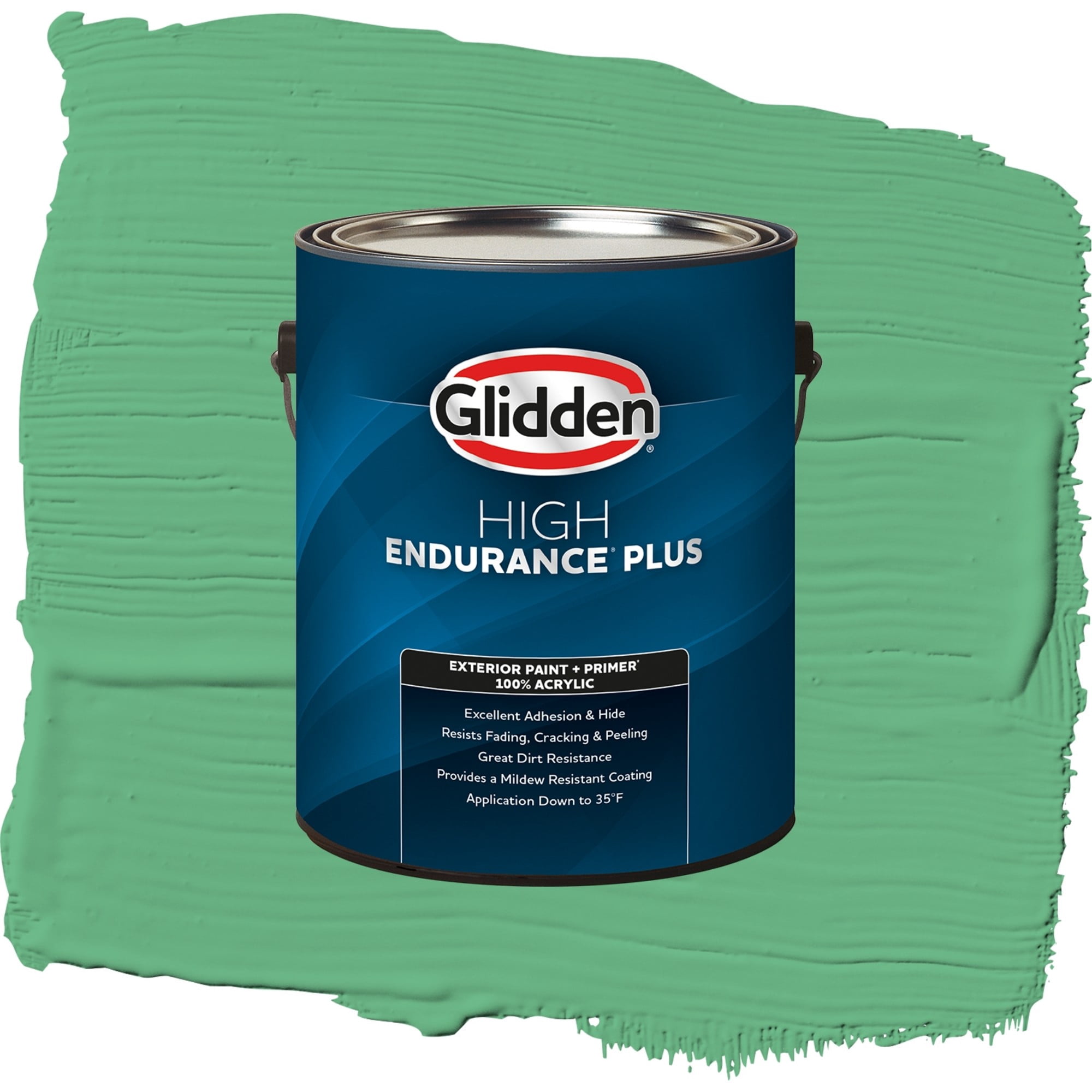 Glidden High Endurance Plus Garden Mint Satin Exterior Paint and Primer, 1 Gallon