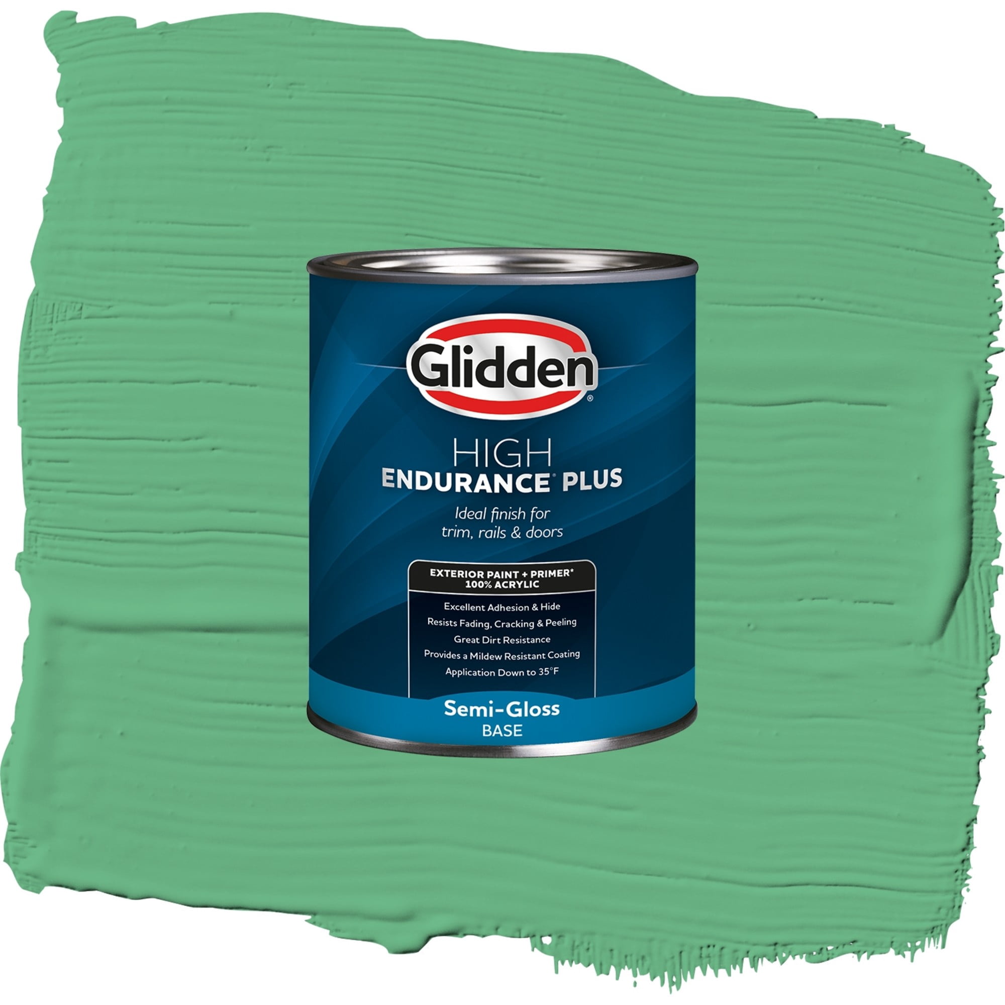 Glidden High Endurance Plus Garden Mint Semi Gloss Exterior Paint and Primer, 1 Quart