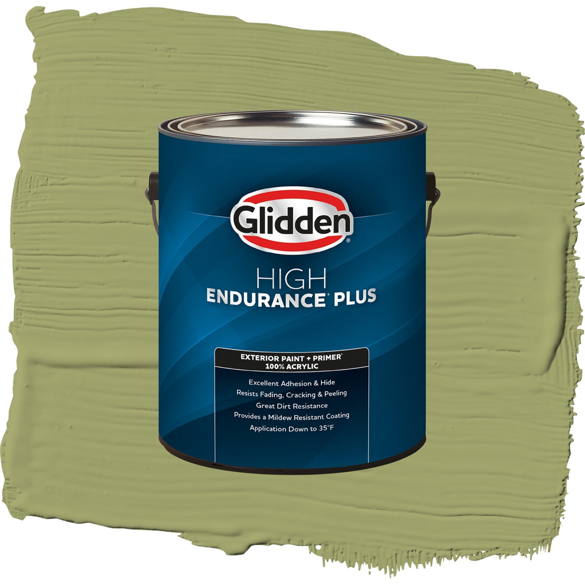 Glidden High Endurance Plus Golden Grass Flat Exterior Paint and Primer, 1 Gallon
