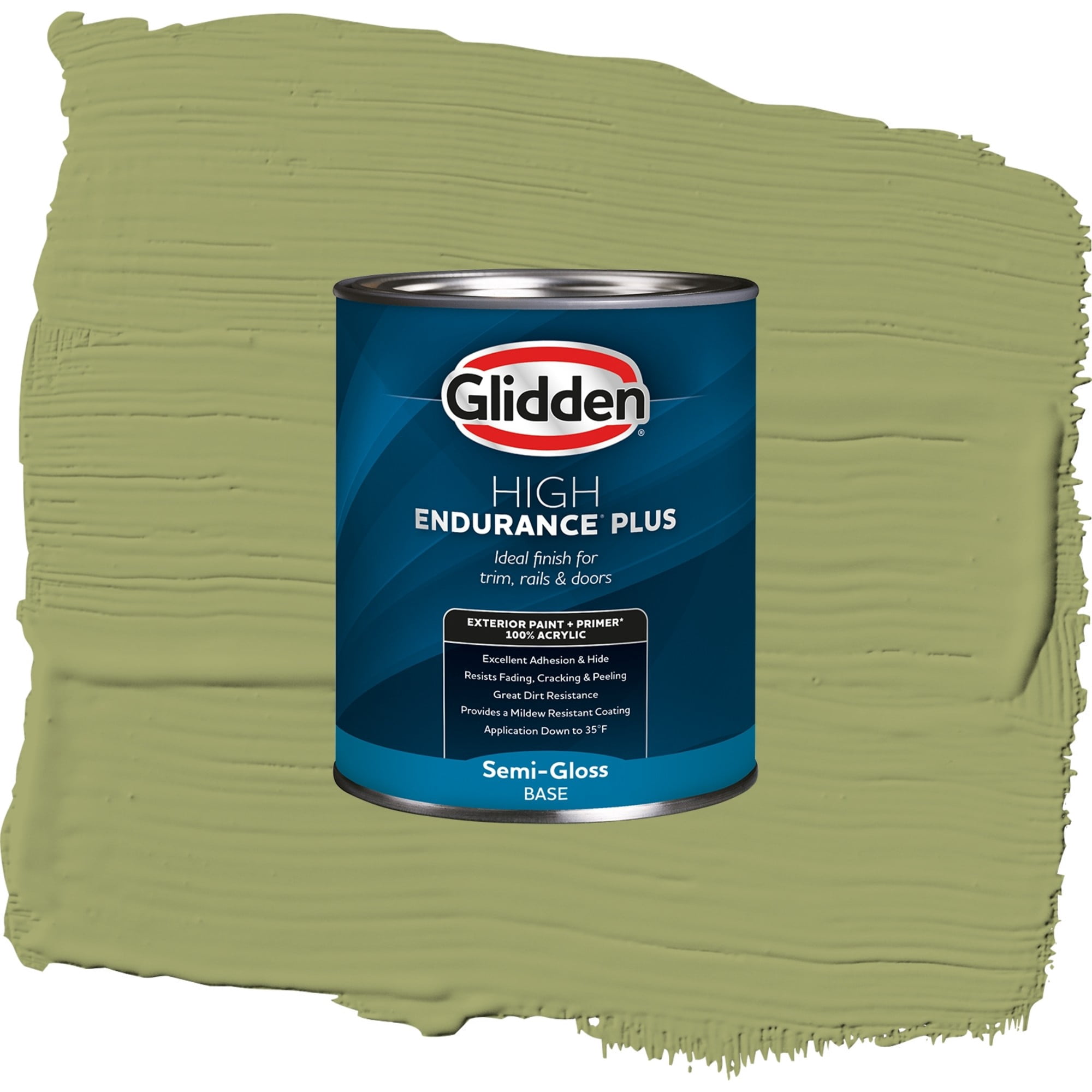 Glidden High Endurance Plus Golden Grass Semi Gloss Exterior Paint and Primer, 1 Quart