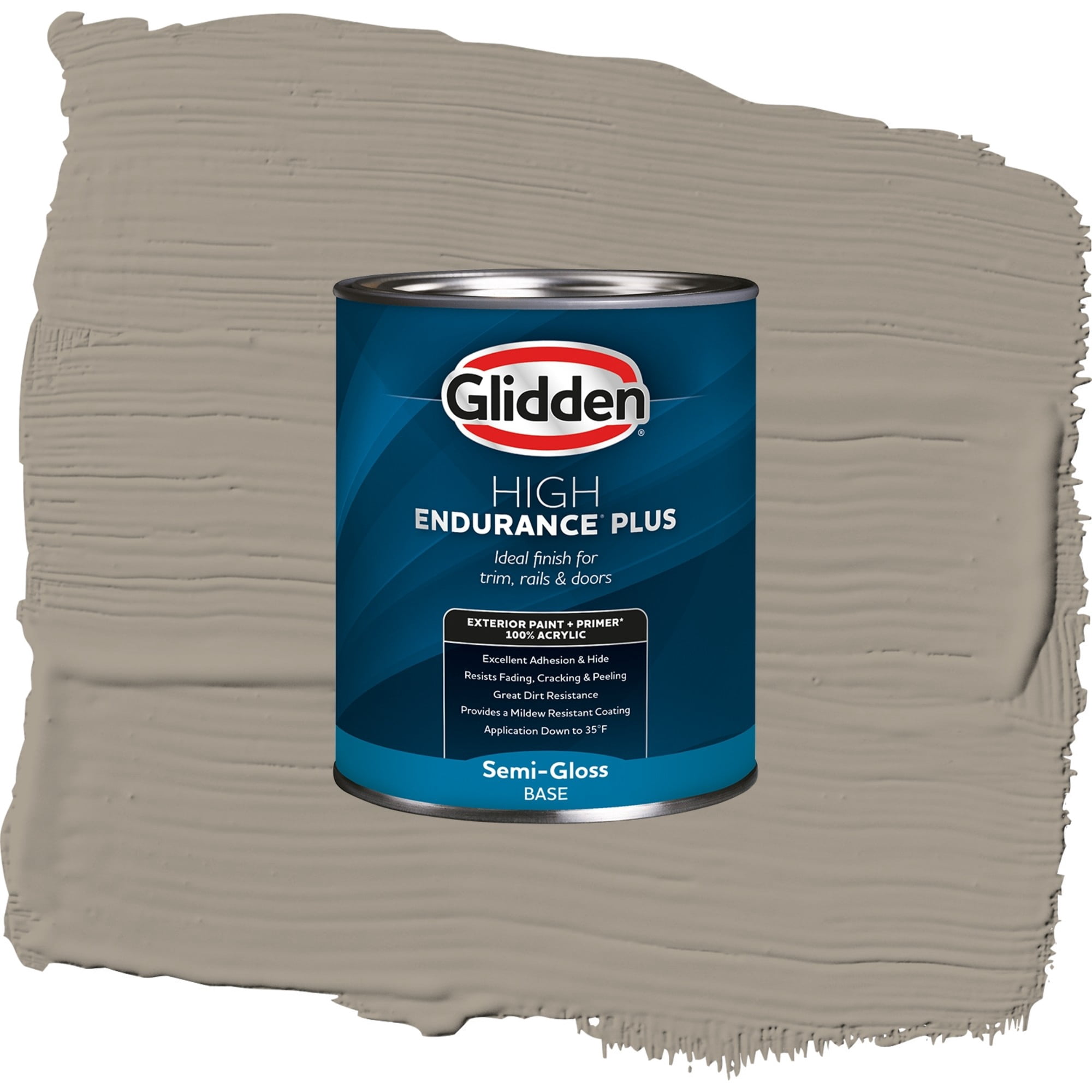 Glidden High Endurance Plus Gray By Me Semi Gloss Exterior Paint and Primer, 1 Quart