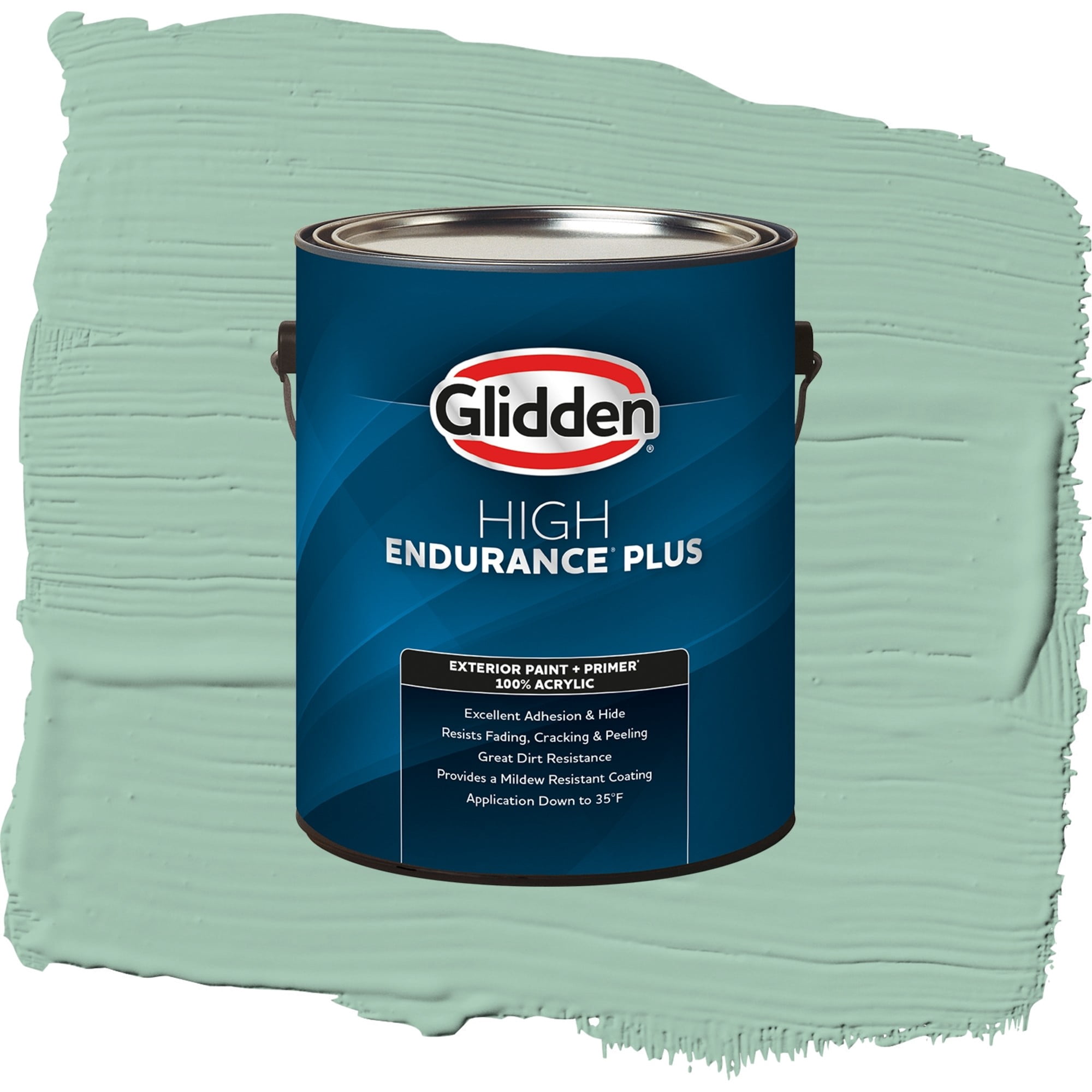 Glidden High Endurance Plus Green Silk Flat Exterior Paint and Primer, 1 Gallon