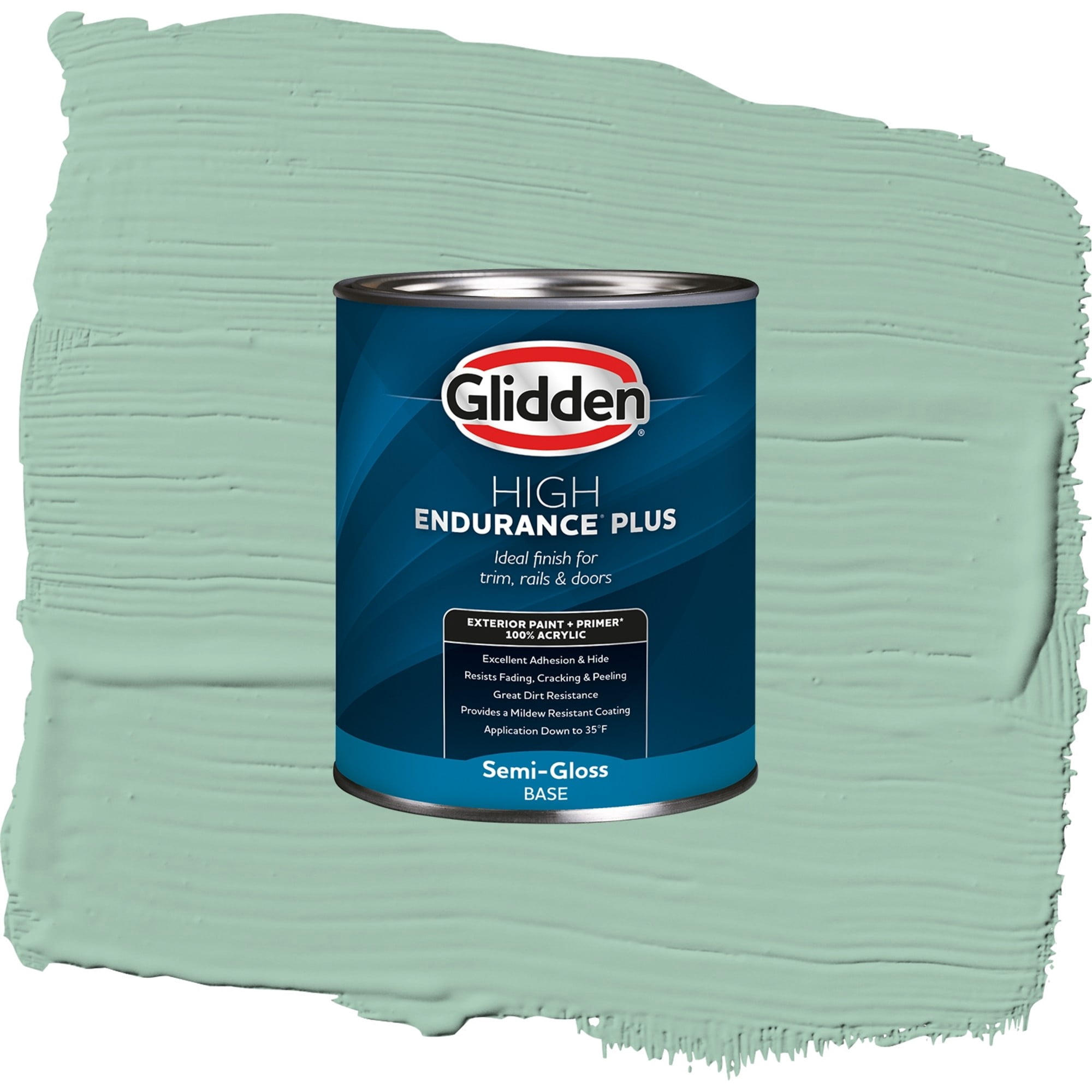 Glidden High Endurance Plus Green Silk Semi Gloss Exterior Paint and Primer, 1 Quart