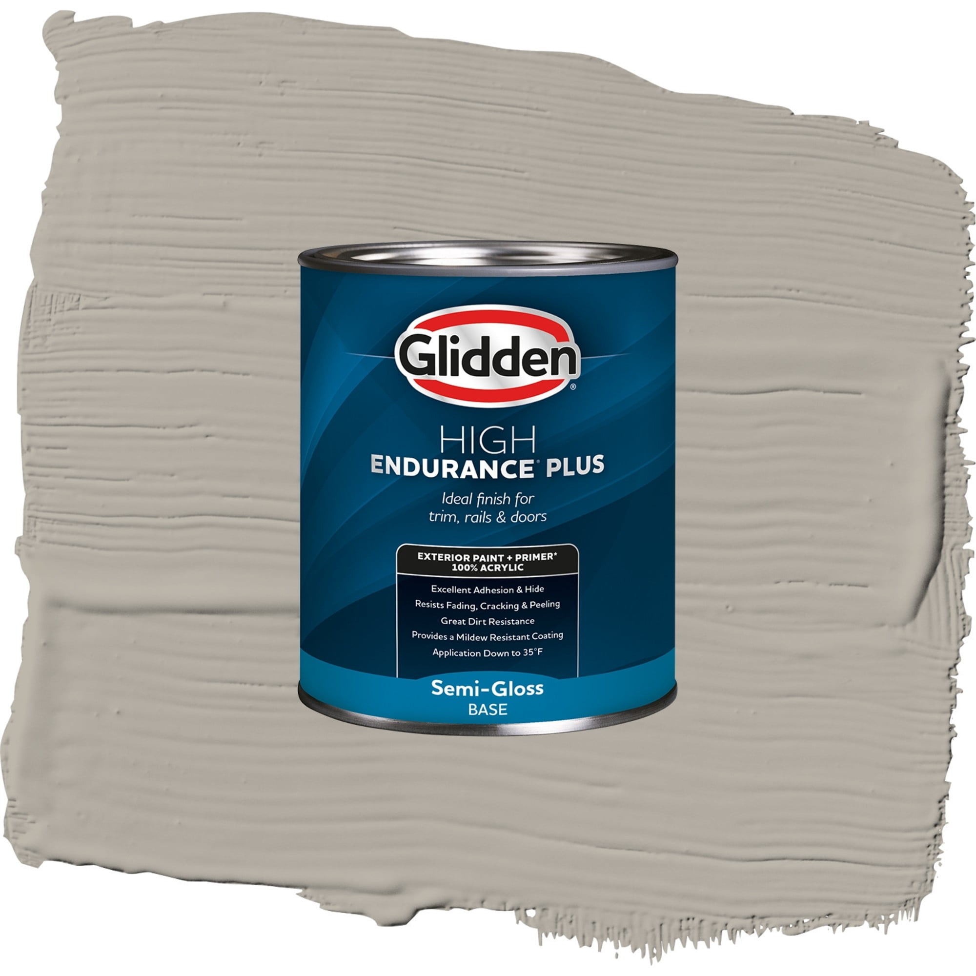 Glidden High Endurance Plus Greyhound Satin Exterior Paint and Primer, 1 Quart