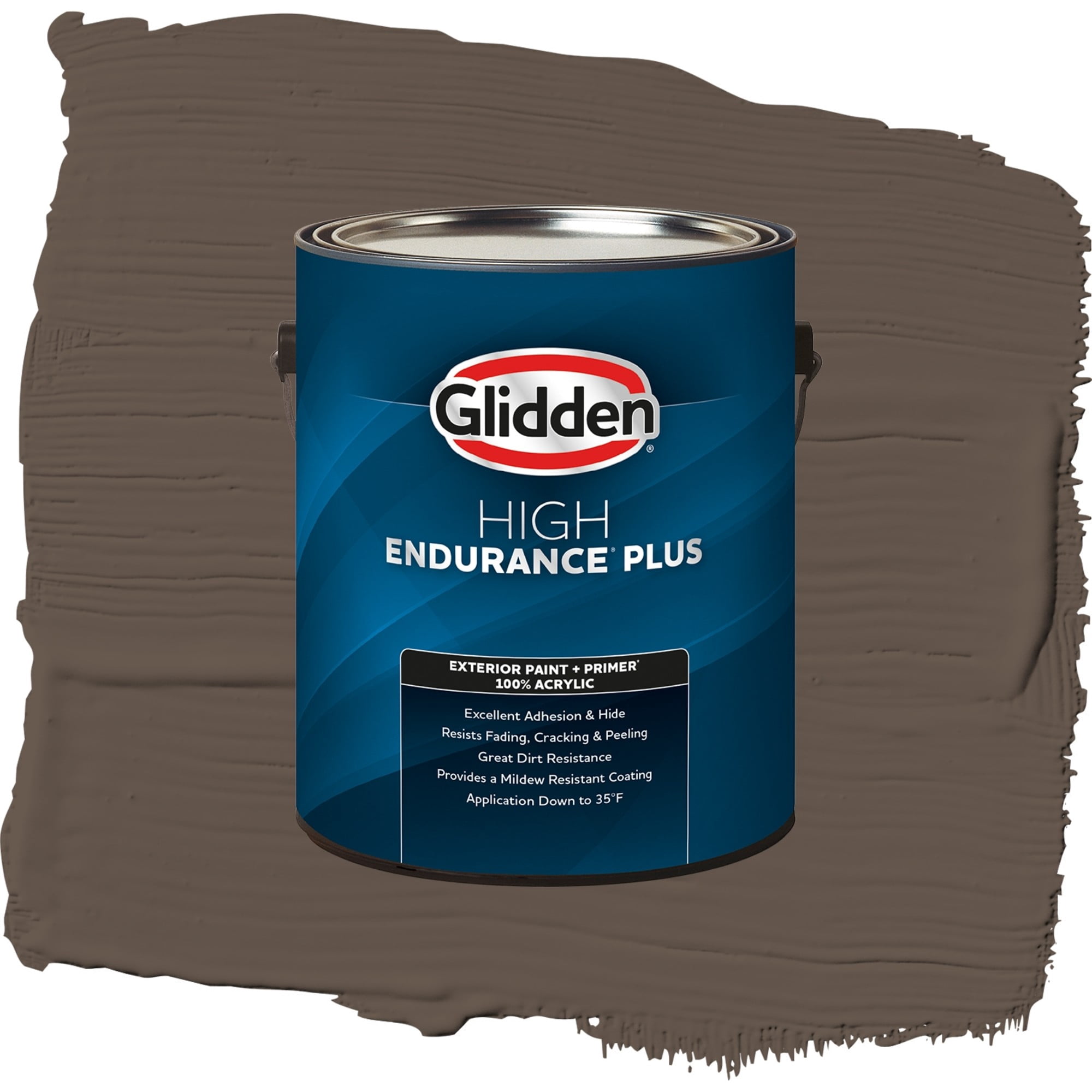 Glidden High Endurance Plus Ground Coffee Flat Exterior Paint and Primer, 1 Gallon