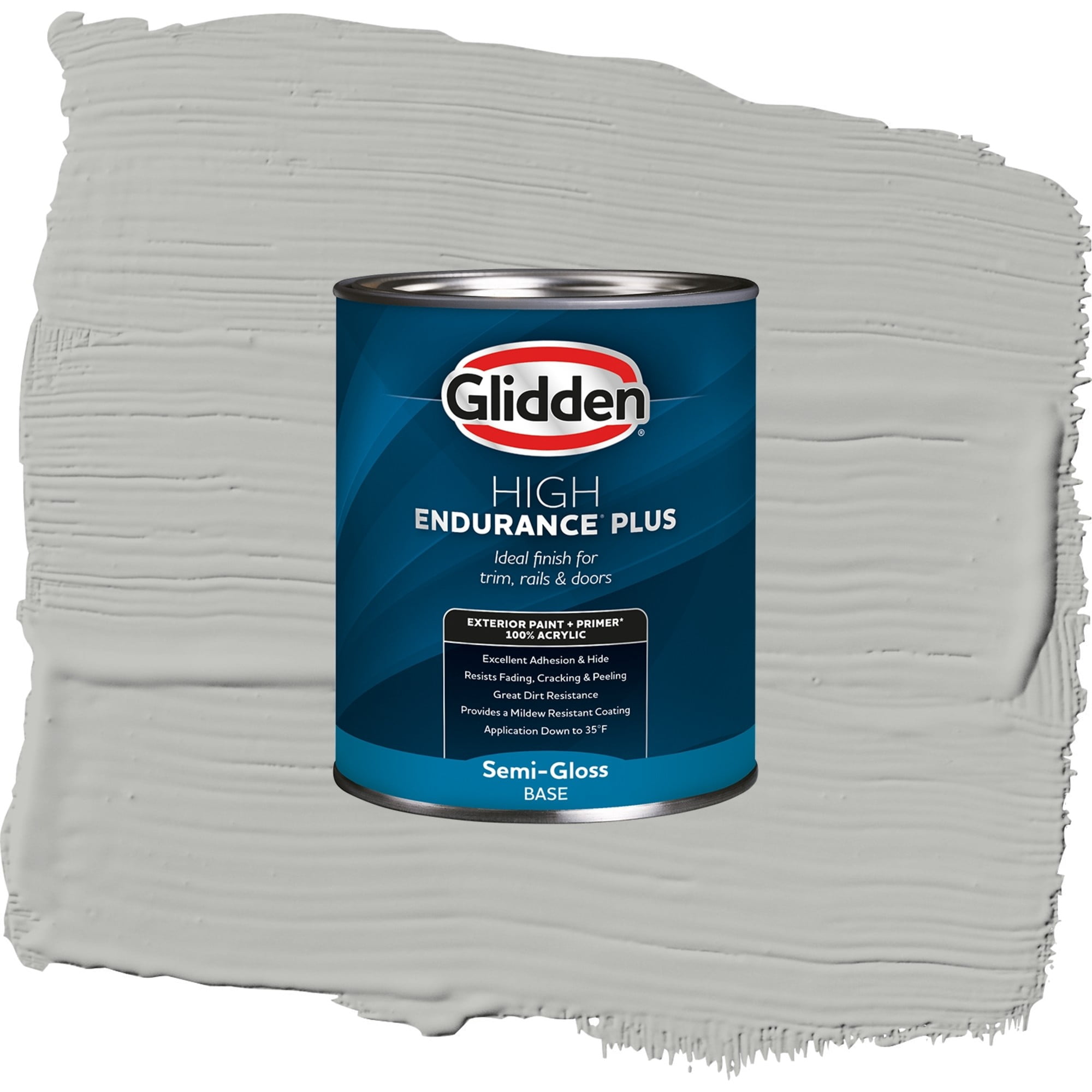 Glidden High Endurance Plus Half Dome Satin Exterior Paint and Primer, 1 Quart