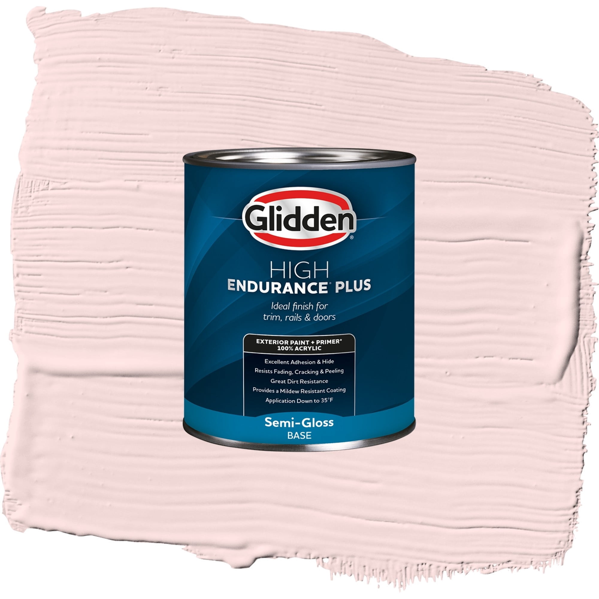 Glidden High Endurance Plus Hawaiian Shell Semi Gloss Exterior Paint and Primer, 1 Quart