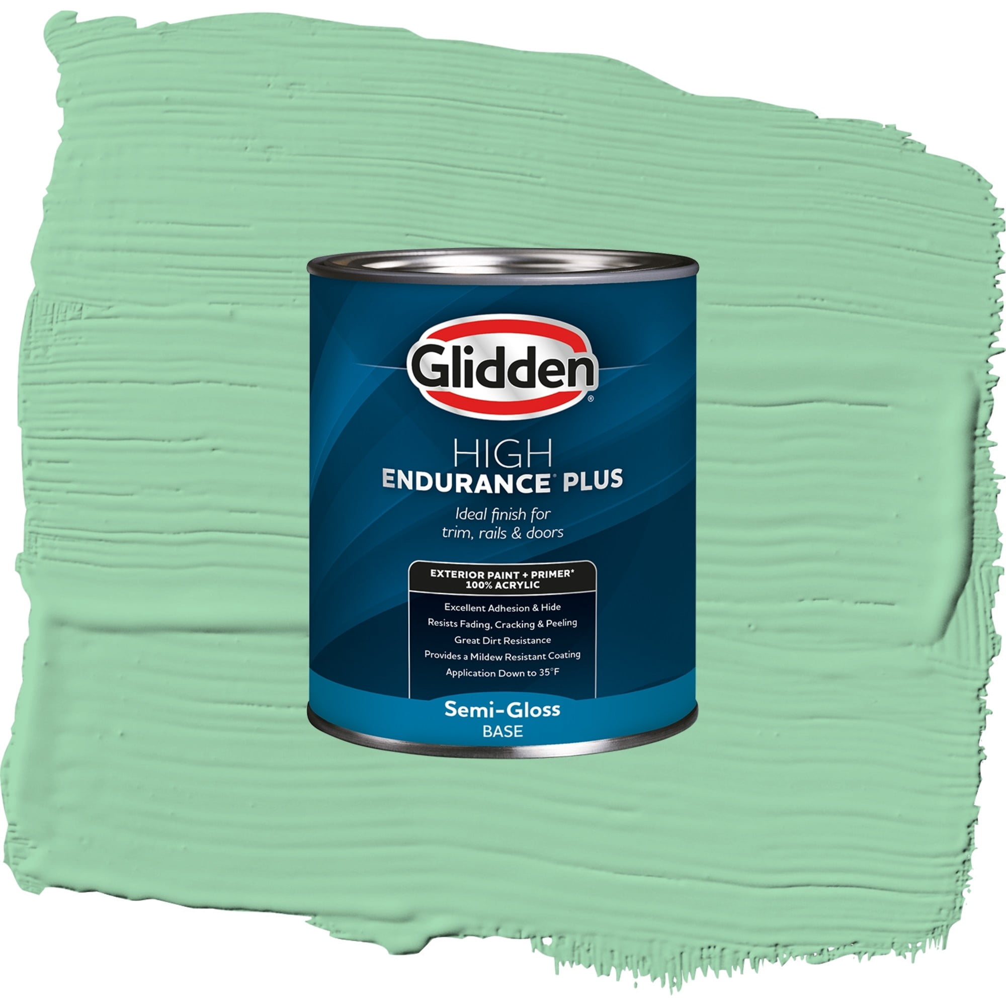 Glidden High Endurance Plus Heath Green Satin Exterior Paint and Primer, 1 Quart