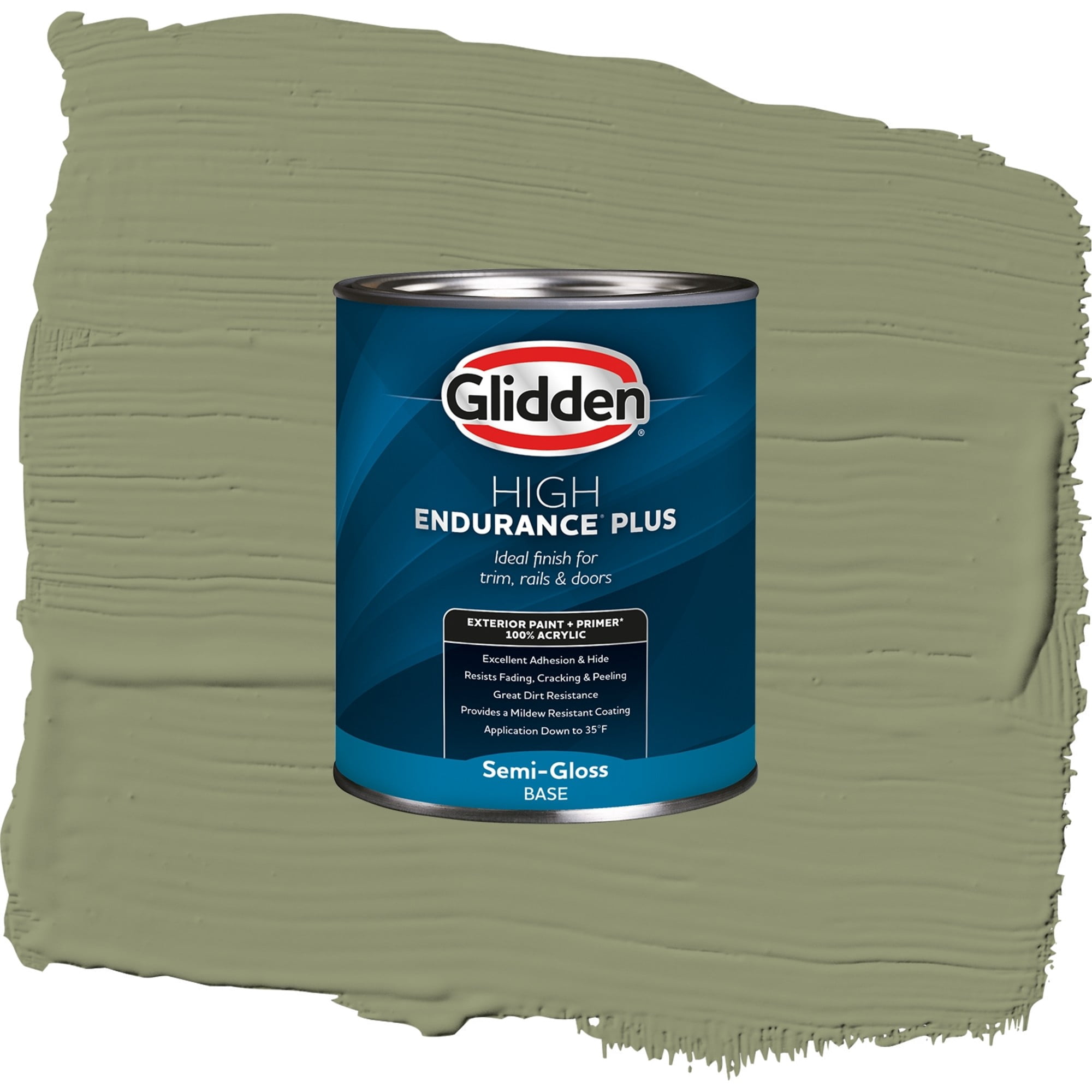 Glidden High Endurance Plus Hemlock Semi Gloss Exterior Paint and Primer, 1 Quart