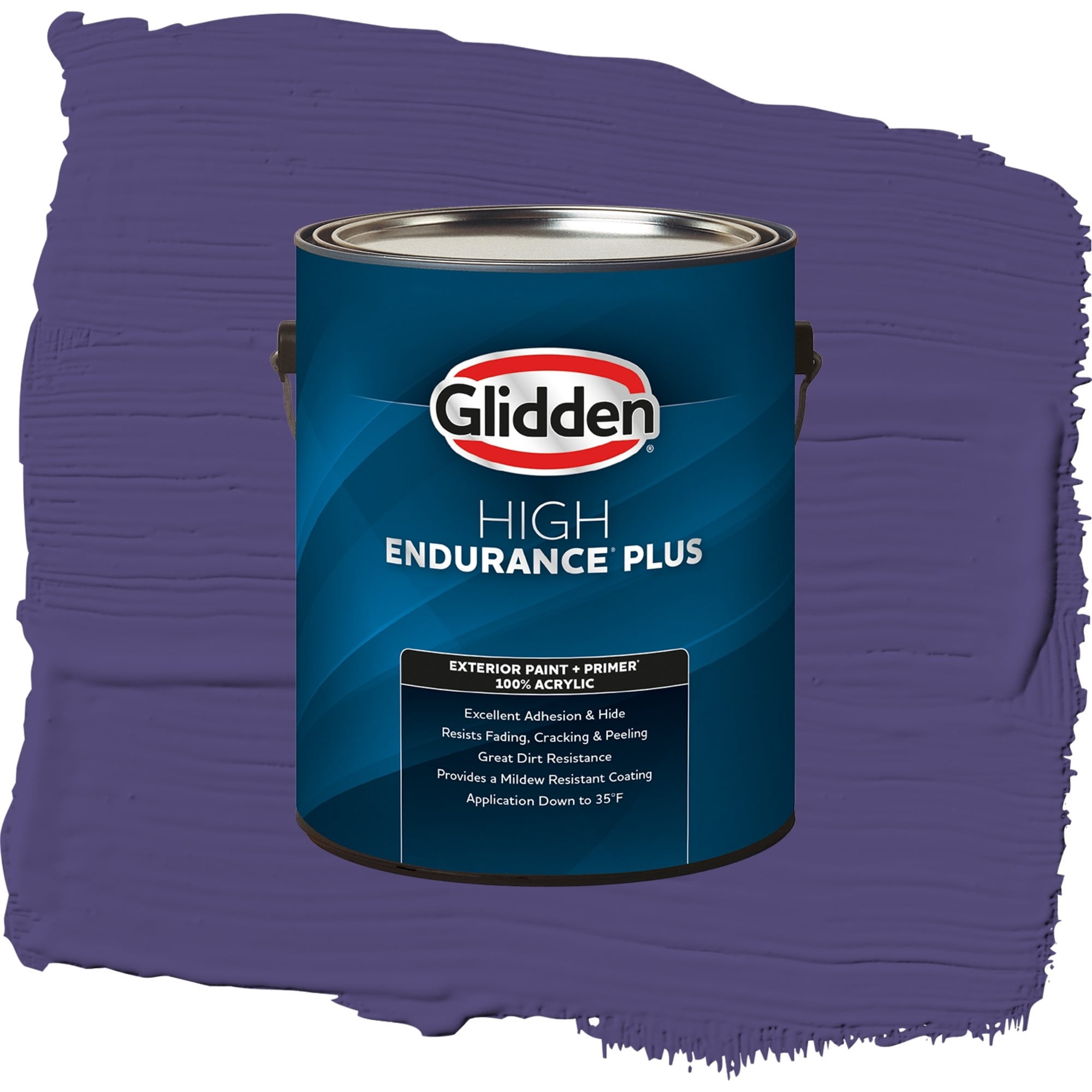 Glidden High Endurance Plus Imperial Purple Satin Exterior Paint and Primer, 1 Gallon