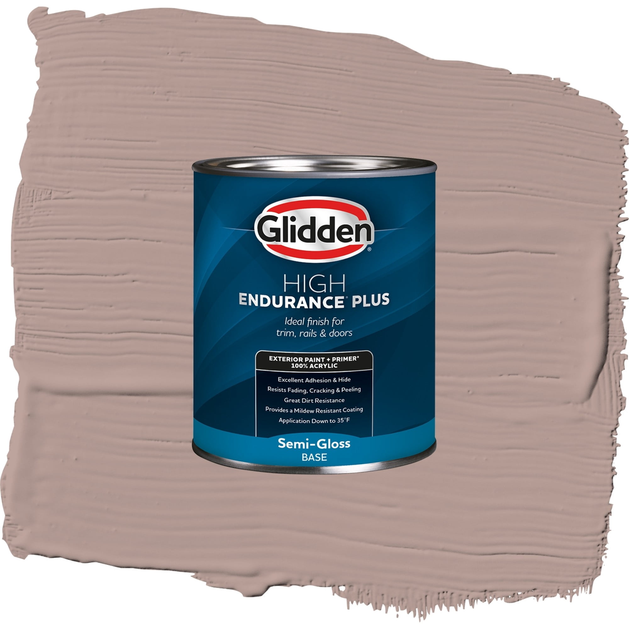 Glidden High Endurance Plus Iris Mauve Semi Gloss Exterior Paint and Primer, 1 Quart