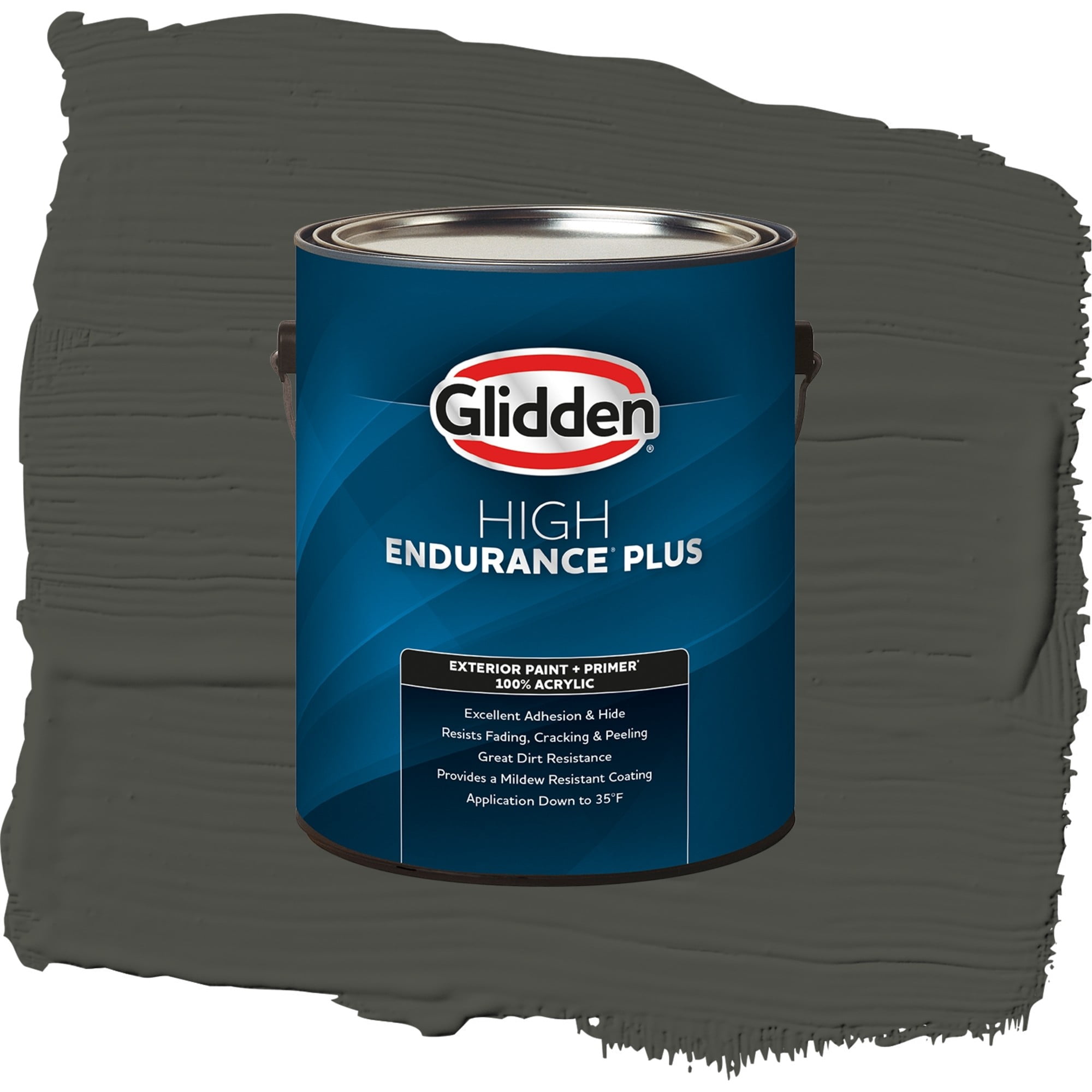 Glidden High Endurance Plus Licorice Semi Gloss Exterior Paint and Primer, 1 Gallon