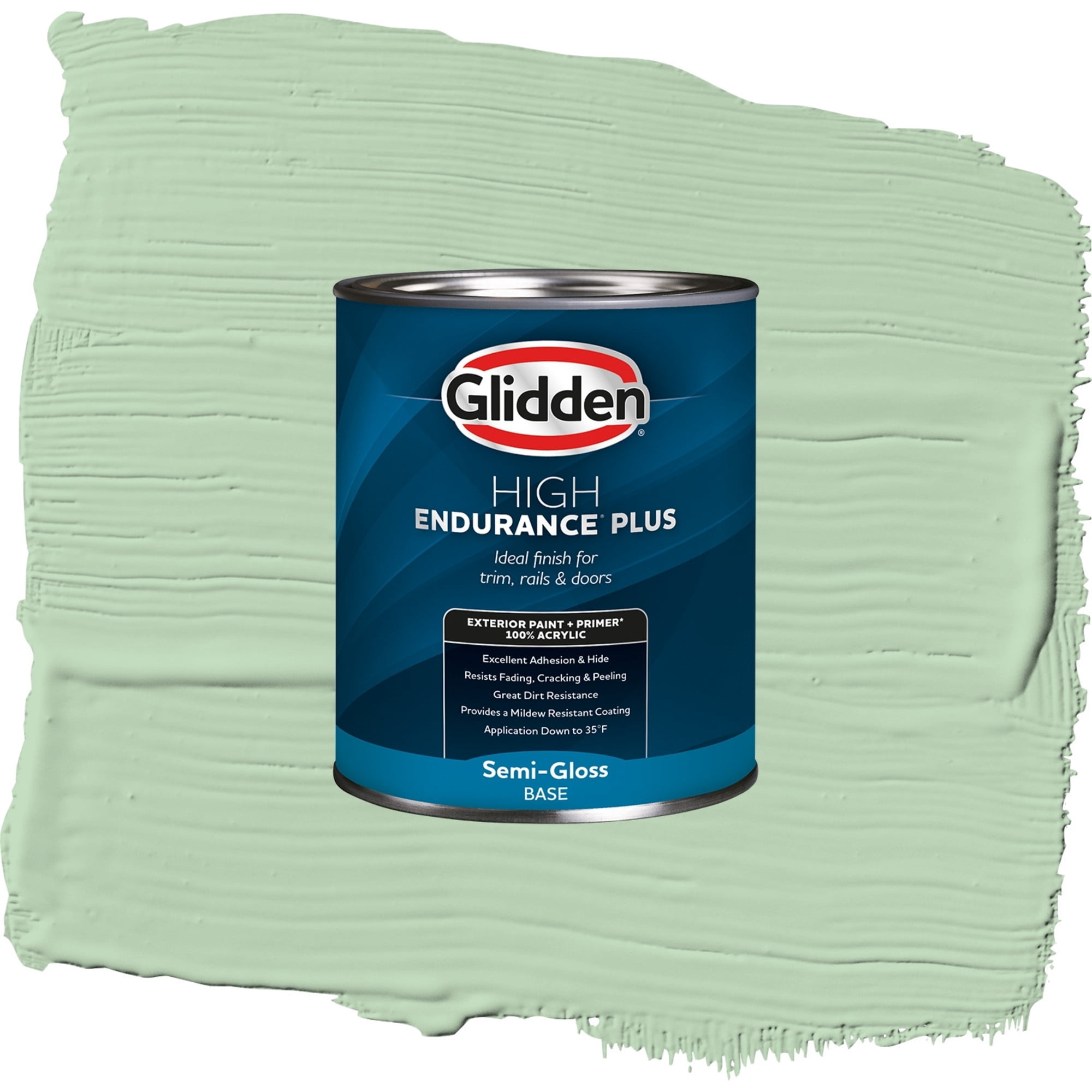 Glidden High Endurance Plus Lime Taffy Satin Exterior Paint and Primer, 1 Quart