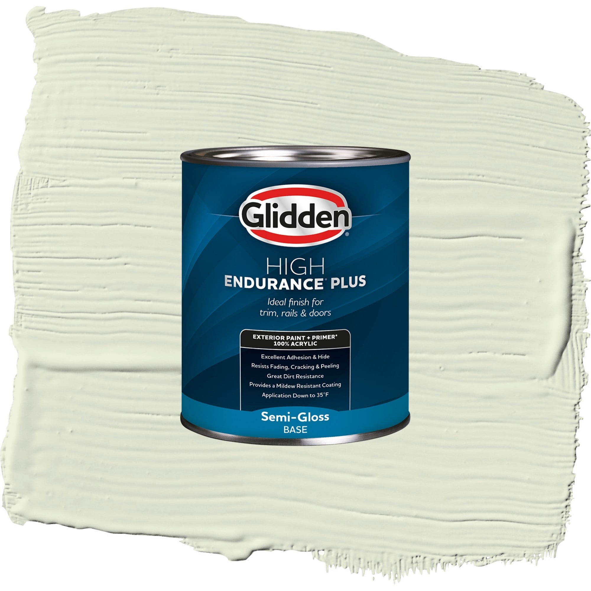 Glidden High Endurance Plus Lime Wash Satin Exterior Paint and Primer, 1 Quart