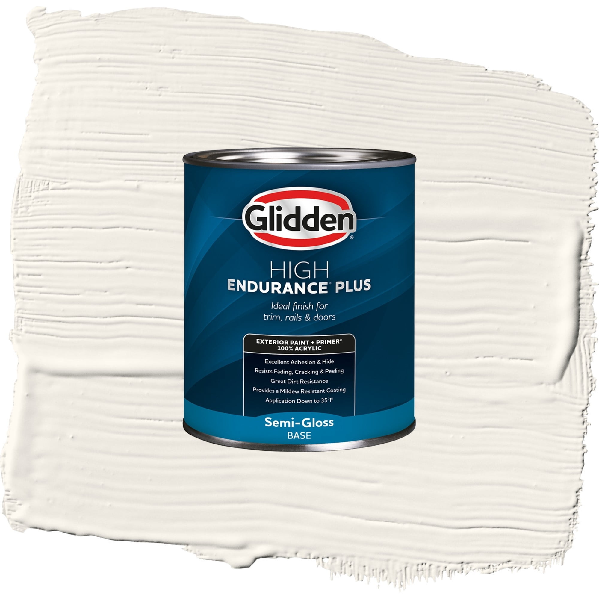 Glidden High Endurance Plus Linen Ruffle Satin Exterior Paint and Primer, 1 Quart