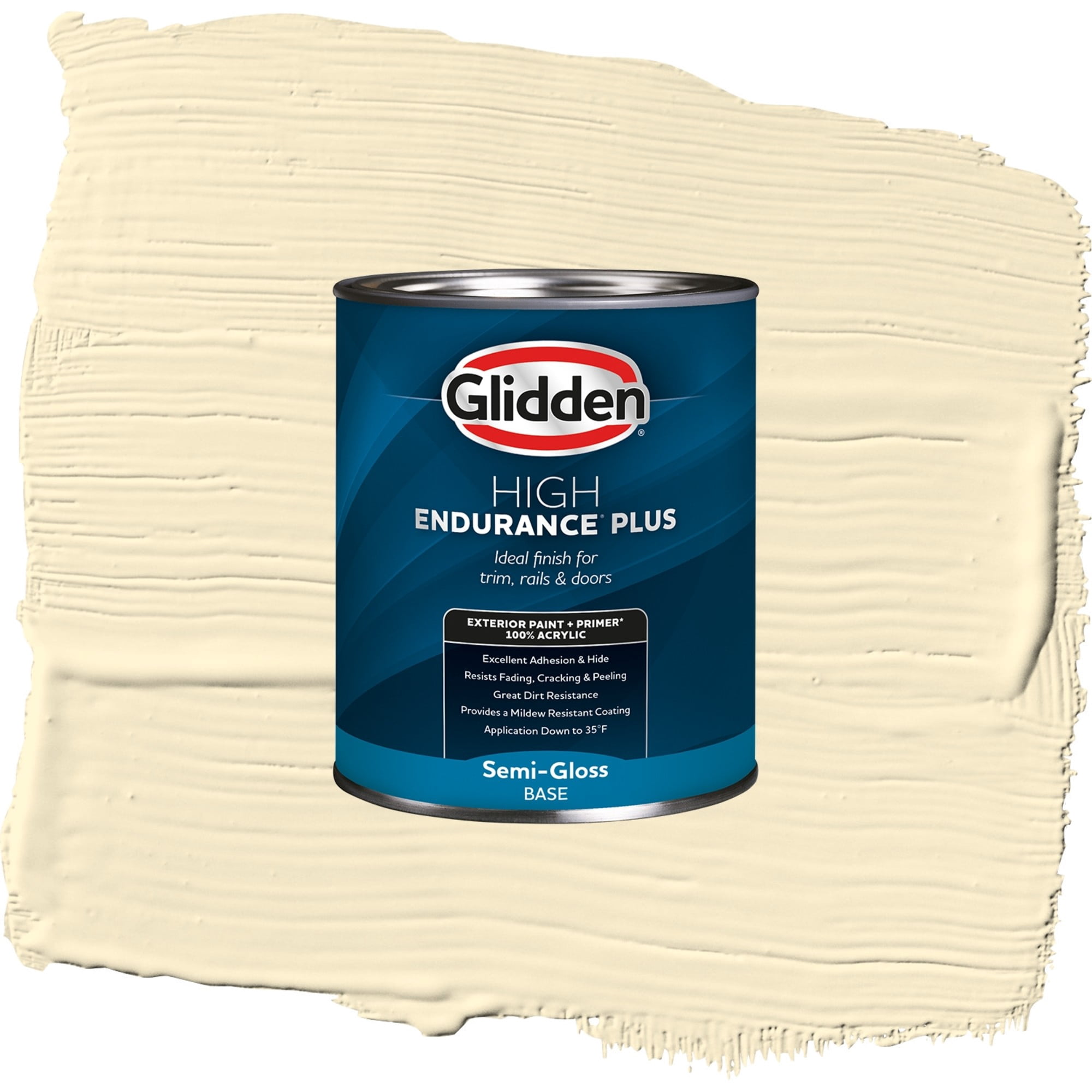 Glidden High Endurance Plus Maiden Hair Semi Gloss Exterior Paint and Primer, 1 Quart