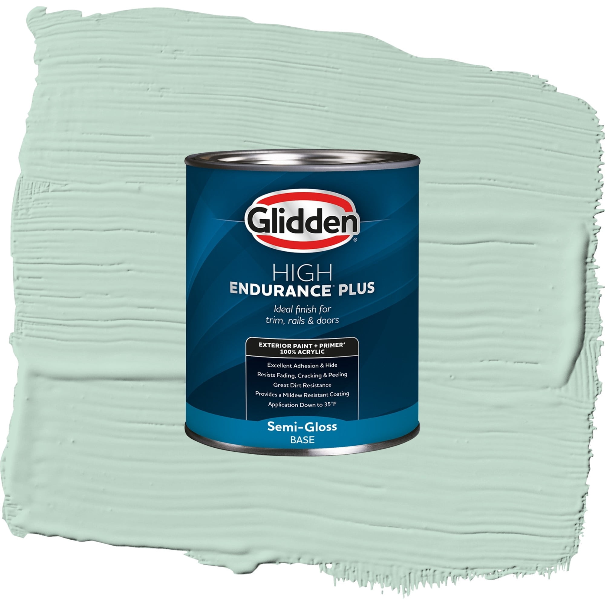 Glidden High Endurance Plus Malted Mint Semi Gloss Exterior Paint and Primer, 1 Quart