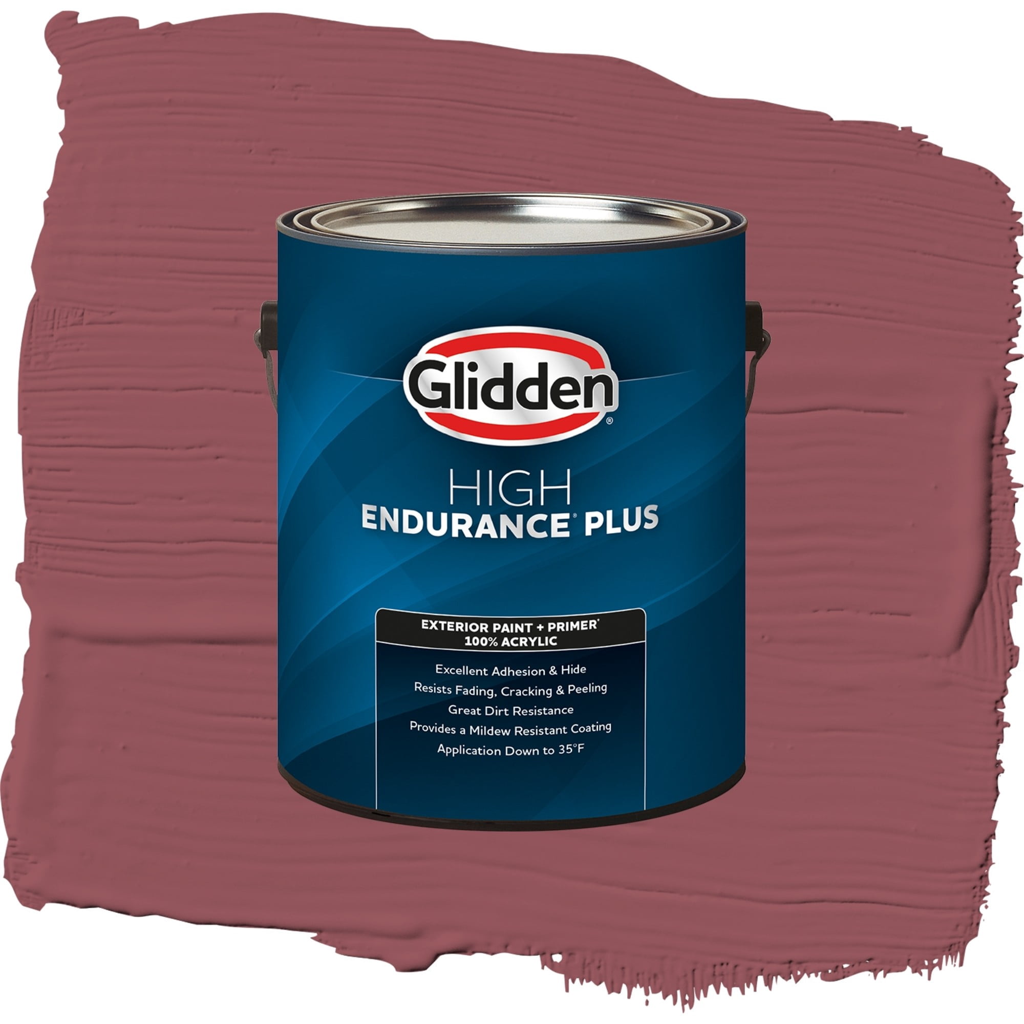Glidden High Endurance Plus Mesa Red Satin Exterior Paint and Primer, 1 Gallon