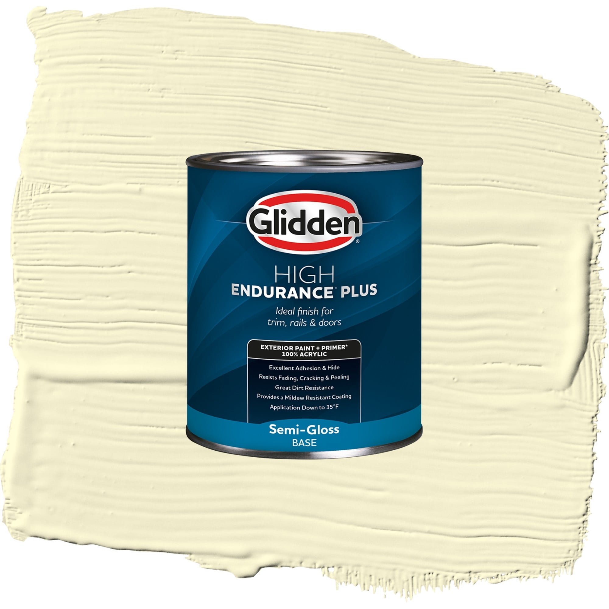 Glidden High Endurance Plus Minimal Satin Exterior Paint and Primer, 1 Quart