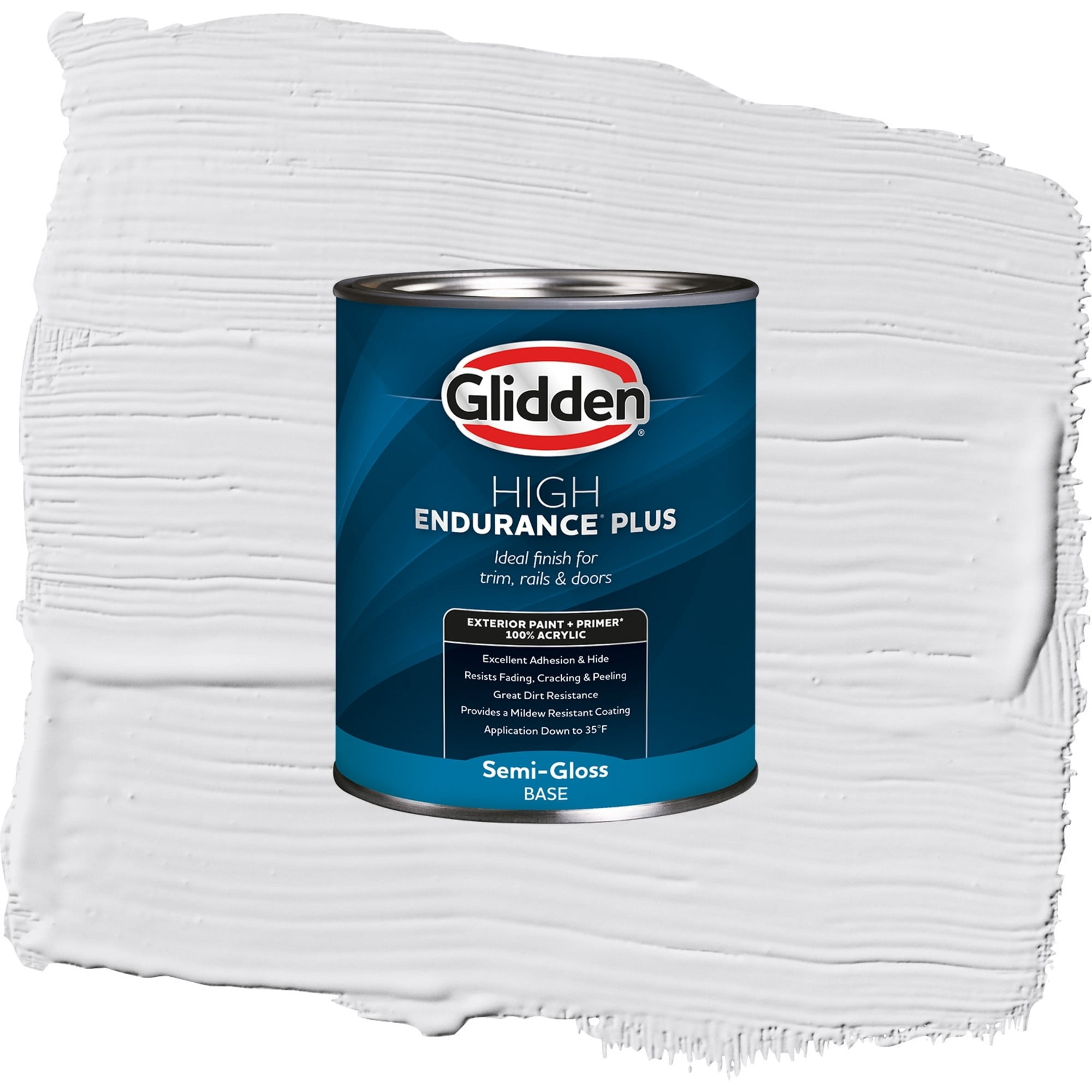 Glidden High Endurance Plus Moondance Satin Exterior Paint and Primer, 1 Quart