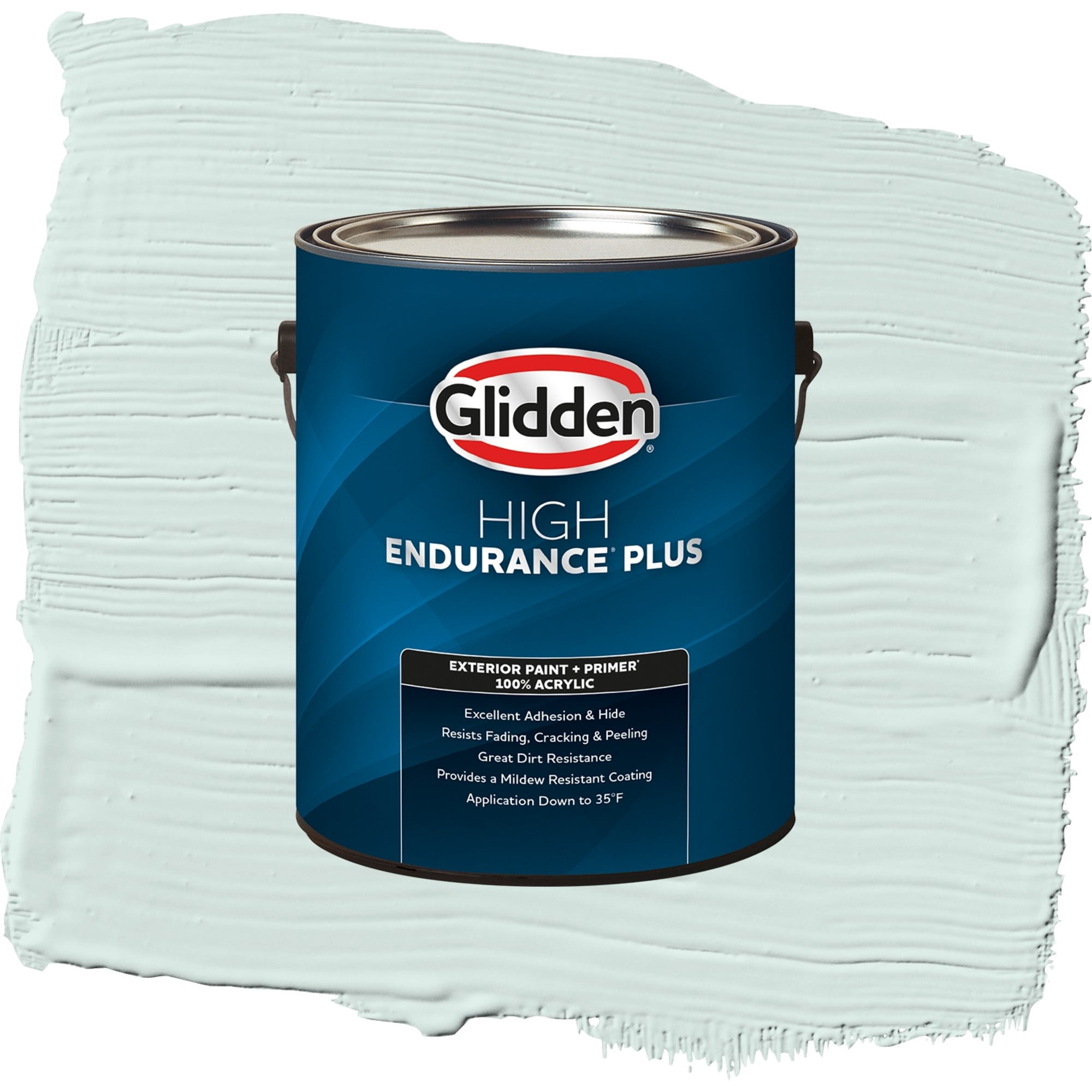 Glidden High Endurance Plus Morning Breeze Flat Exterior Paint and Primer, 1 Gallon
