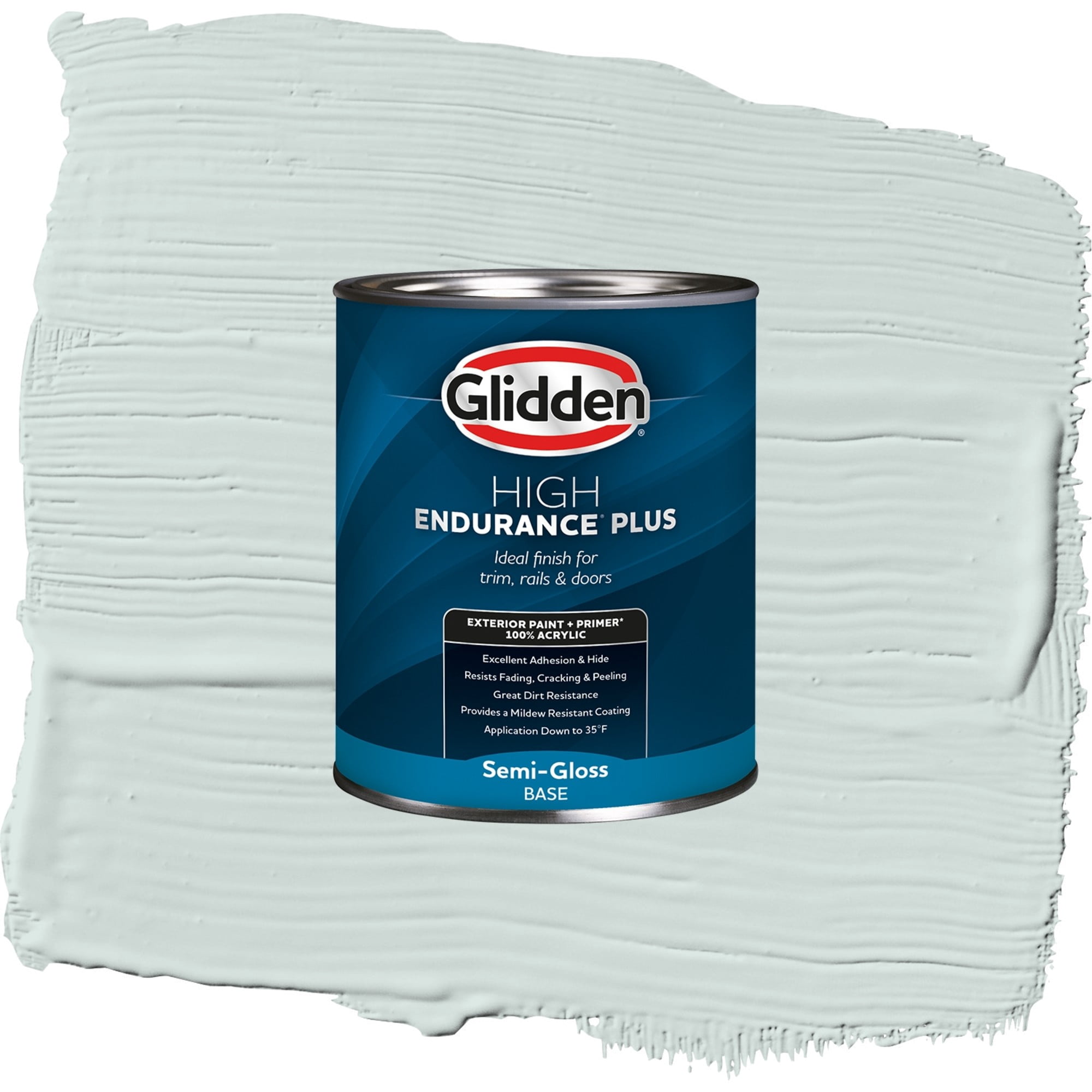 Glidden High Endurance Plus Morning Fog Semi Gloss Exterior Paint and Primer, 1 Quart