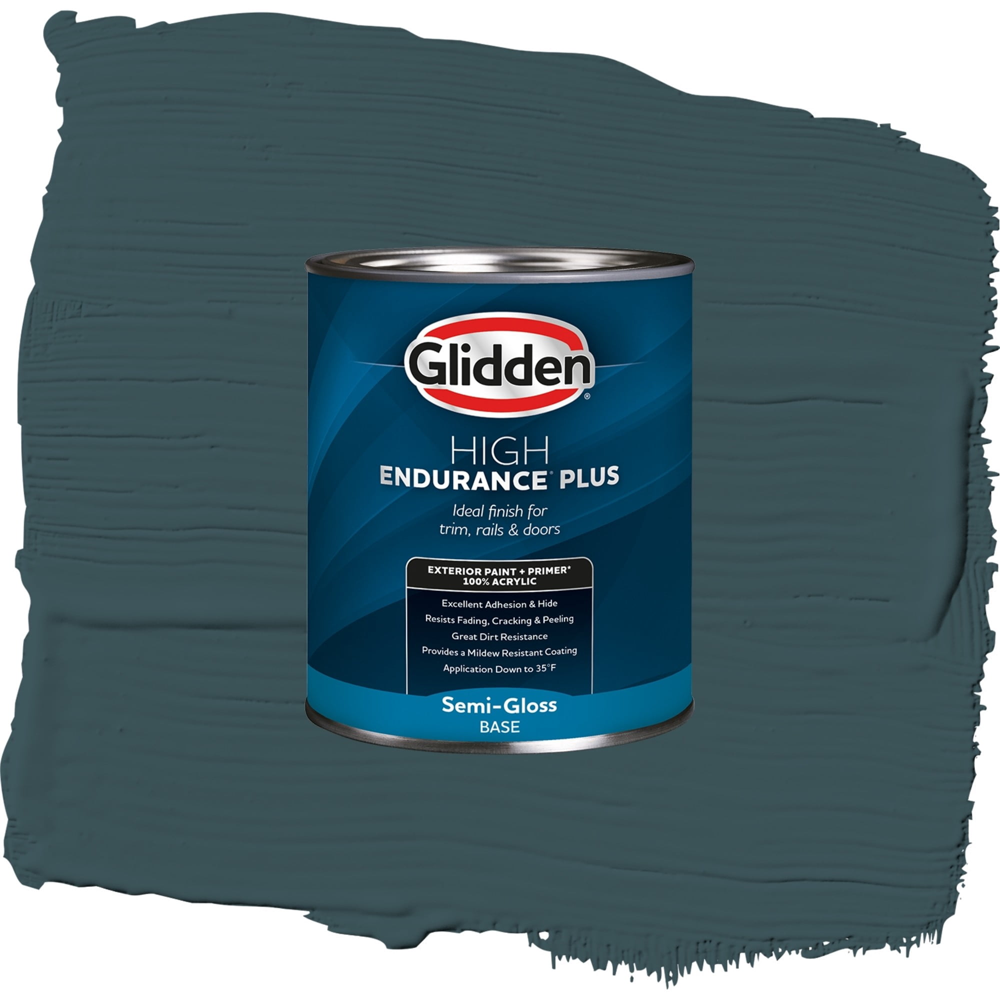 Glidden High Endurance Plus Mountain Pine Satin Exterior Paint and Primer, 1 Quart