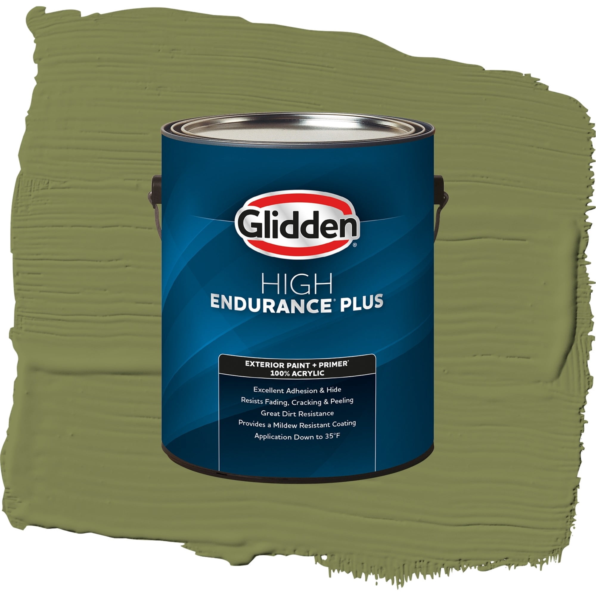 Glidden High Endurance Plus Oregano Flat Exterior Paint and Primer, 1 Gallon