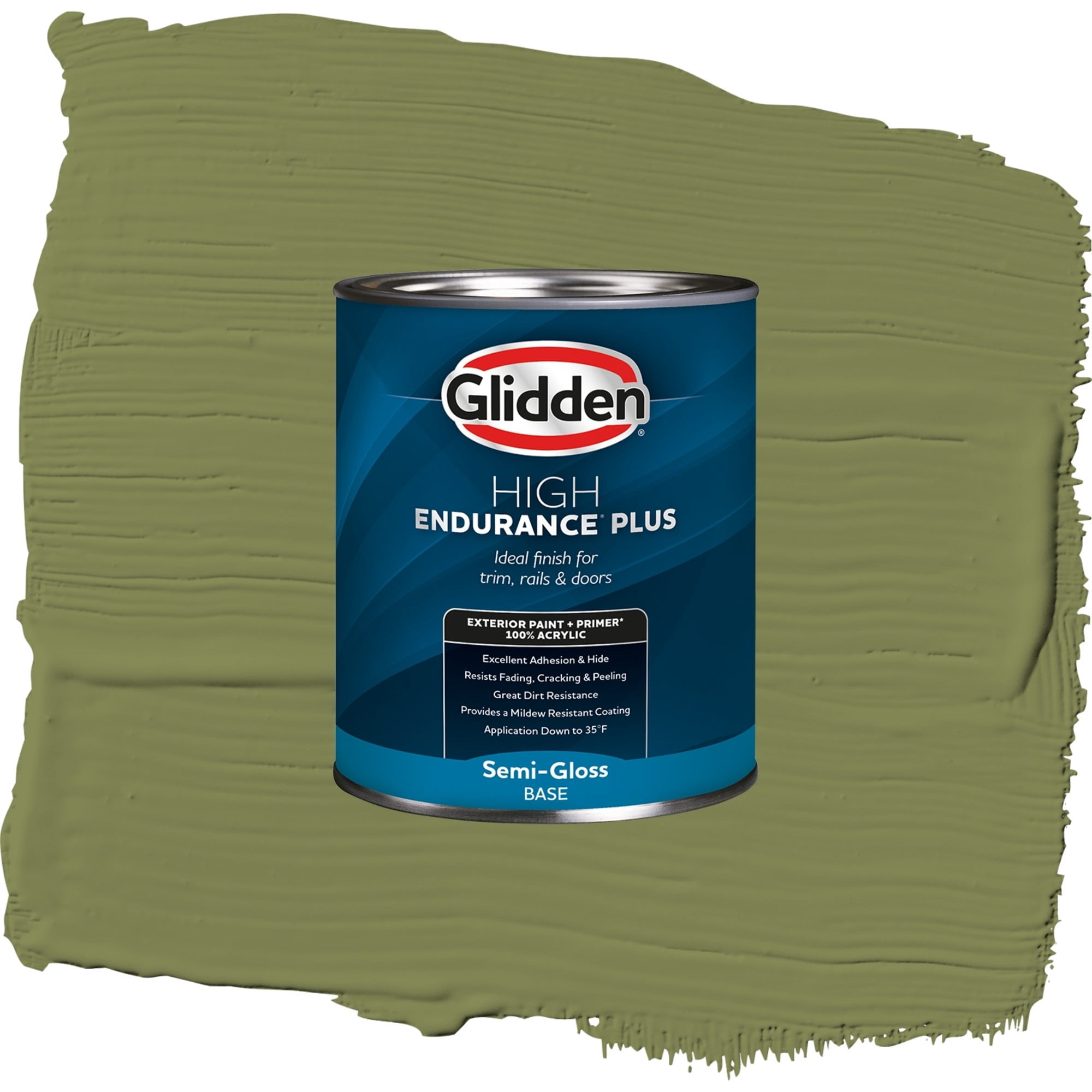 Glidden High Endurance Plus Oregano Semi Gloss Exterior Paint and Primer, 1 Quart