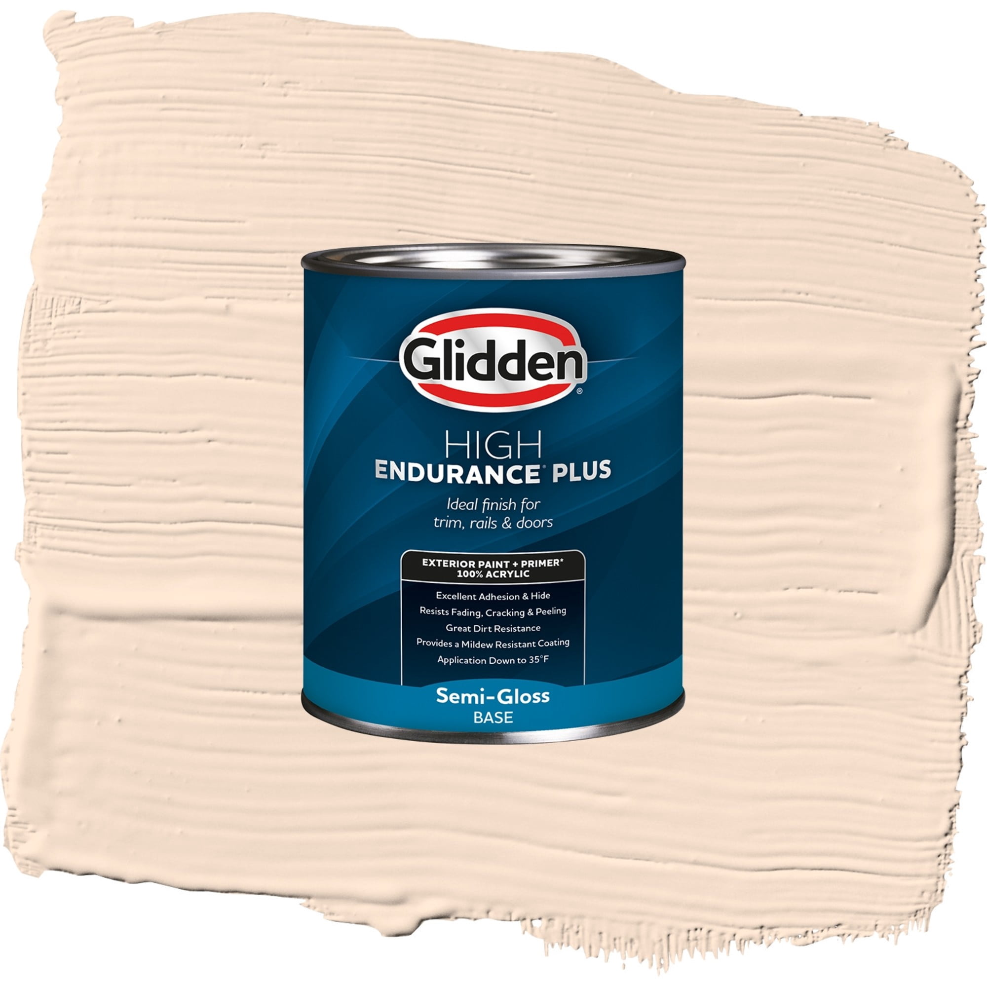 Glidden High Endurance Plus Pecan Sandie Semi Gloss Exterior Paint and Primer, 1 Quart