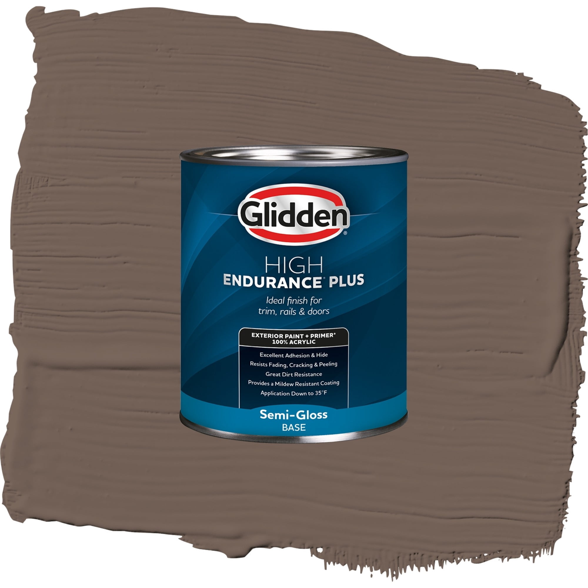 Glidden High Endurance Plus Poppy Pods Satin Exterior Paint and Primer, 1 Quart