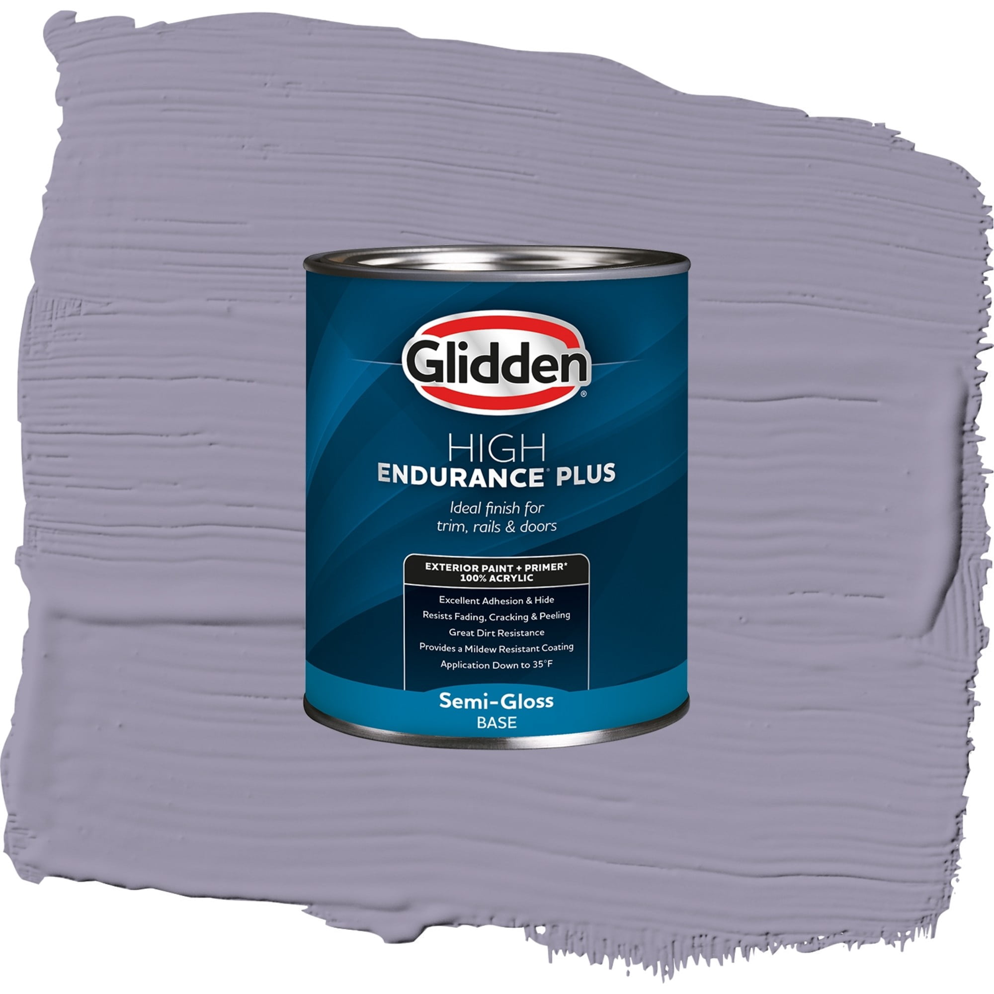 Glidden High Endurance Plus Purple Surf Semi Gloss Exterior Paint and Primer, 1 Quart