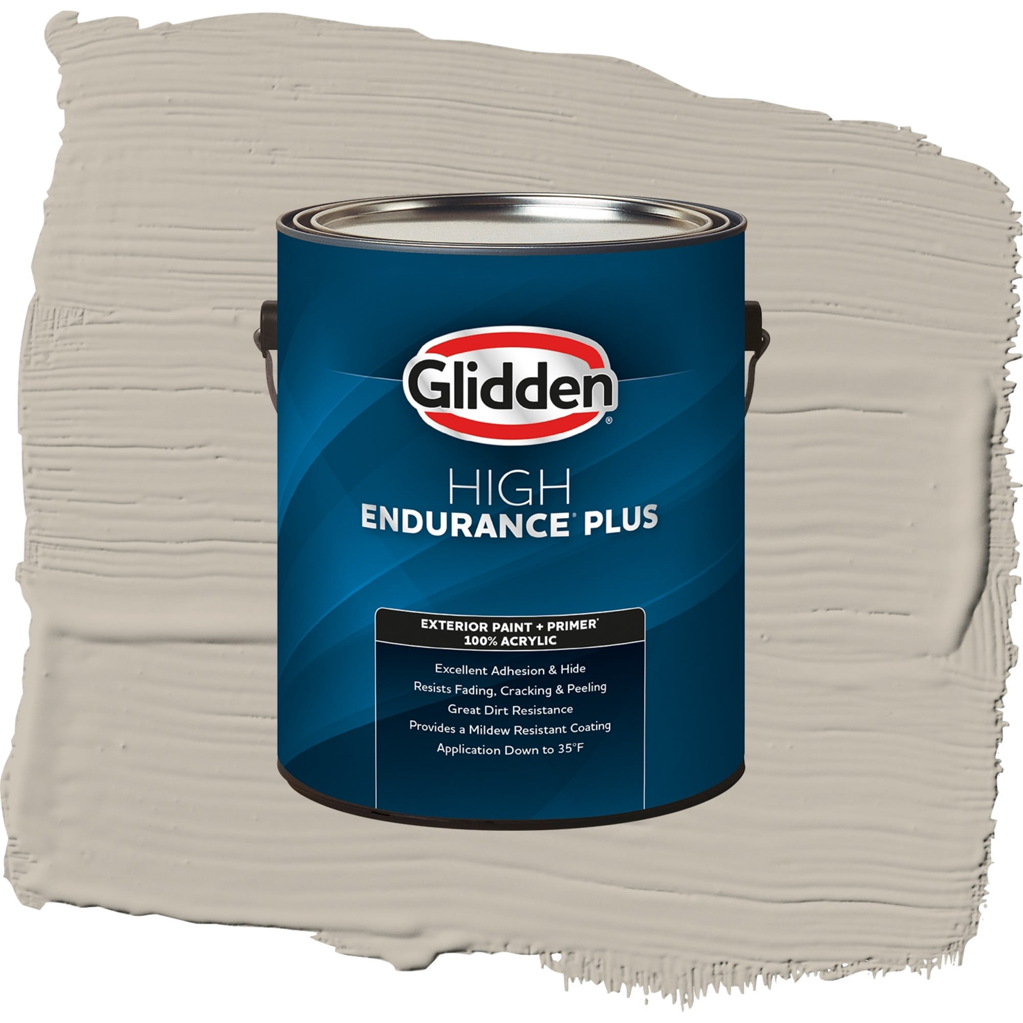 Glidden High Endurance Plus Rocky Road Satin Exterior Paint and Primer, 1 Gallon