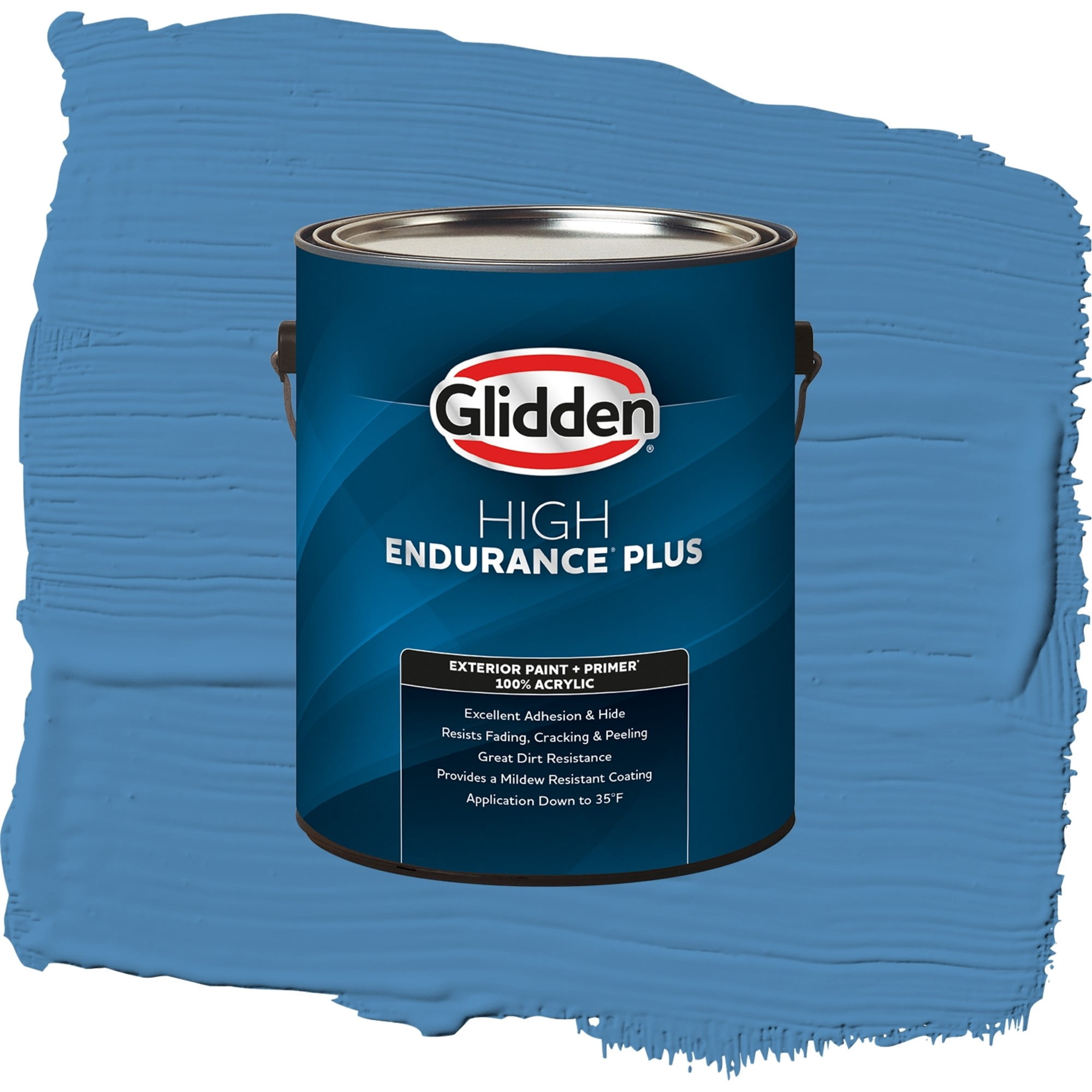 Glidden High Endurance Plus Ship's Harbor Flat Exterior Paint and Primer, 1 Gallon