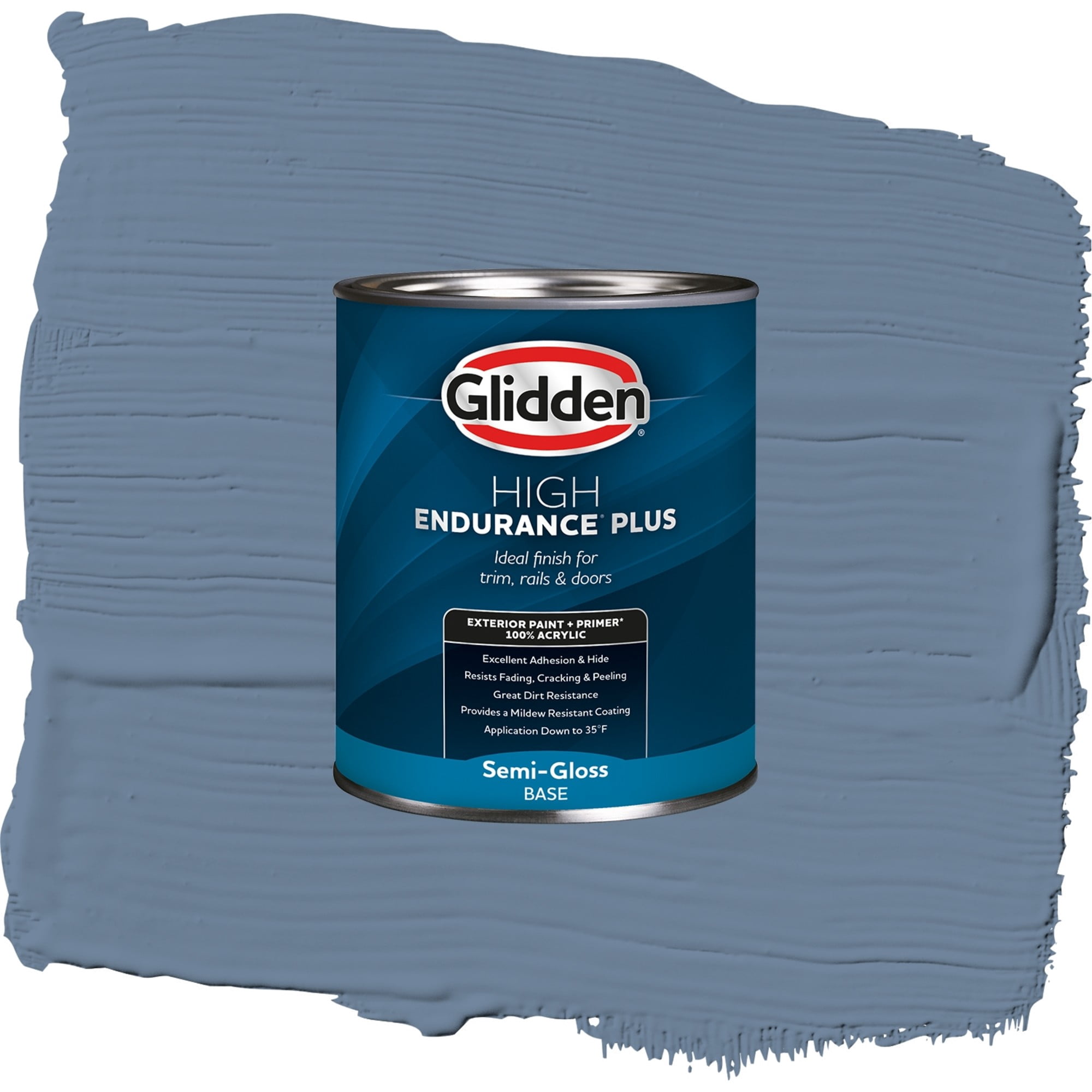Glidden High Endurance Plus Silver Blueberry Satin Exterior Paint and Primer, 1 Quart
