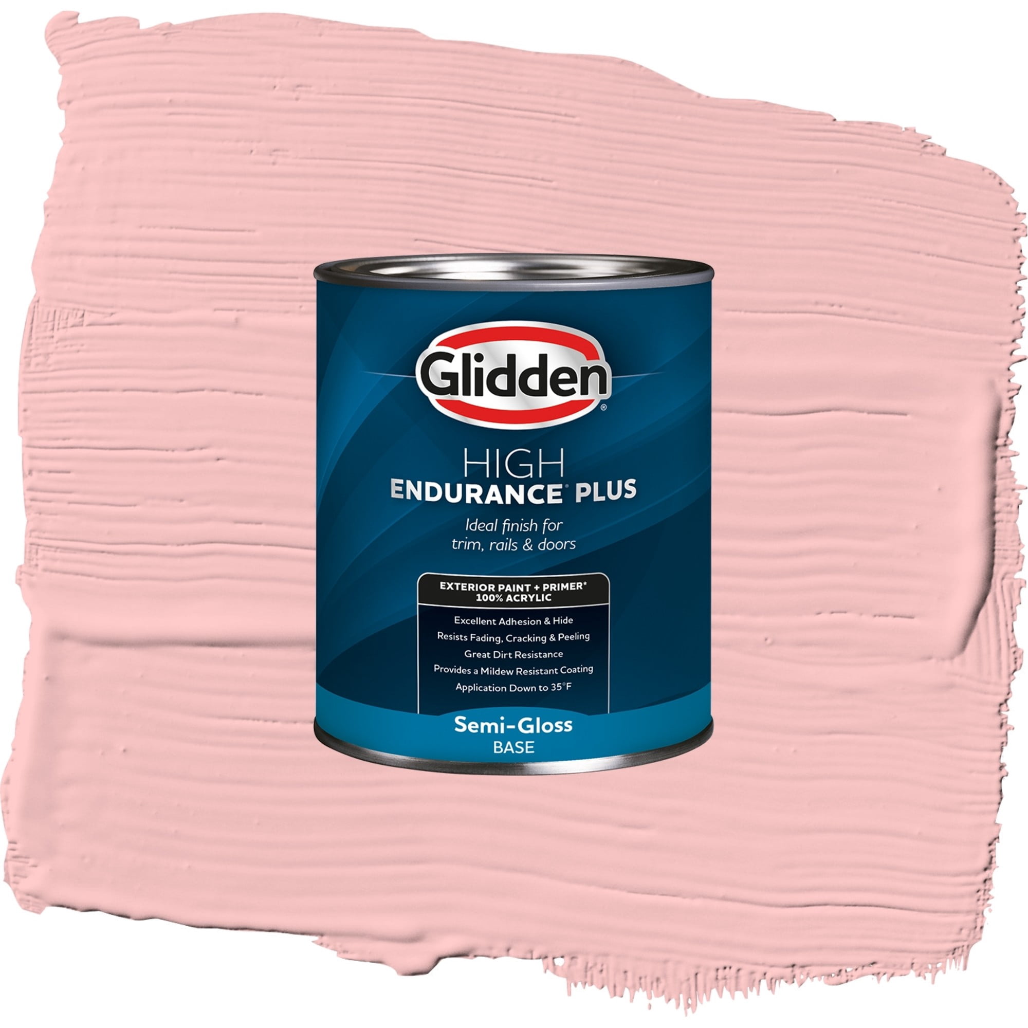 Glidden High Endurance Plus Silver Strawberry Satin Exterior Paint and Primer, 1 Quart