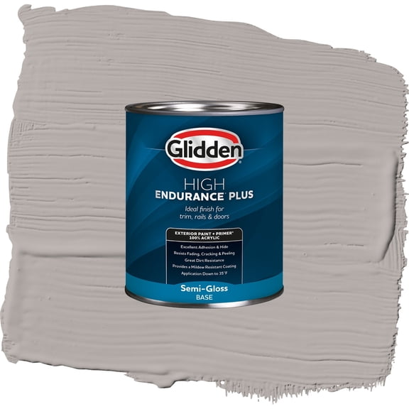 Glidden High Endurance Plus Slate Pebble Satin Exterior Paint and Primer, 1 Quart