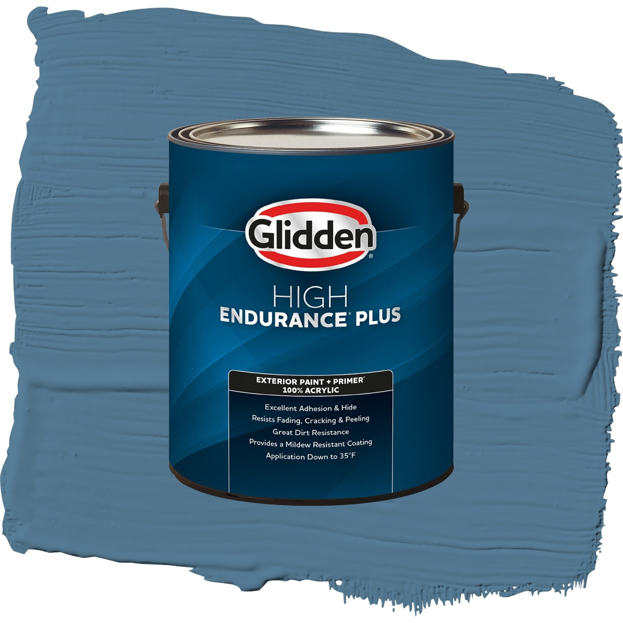 Glidden High Endurance Plus Smoke Blue Satin Exterior Paint and Primer, 1 Gallon