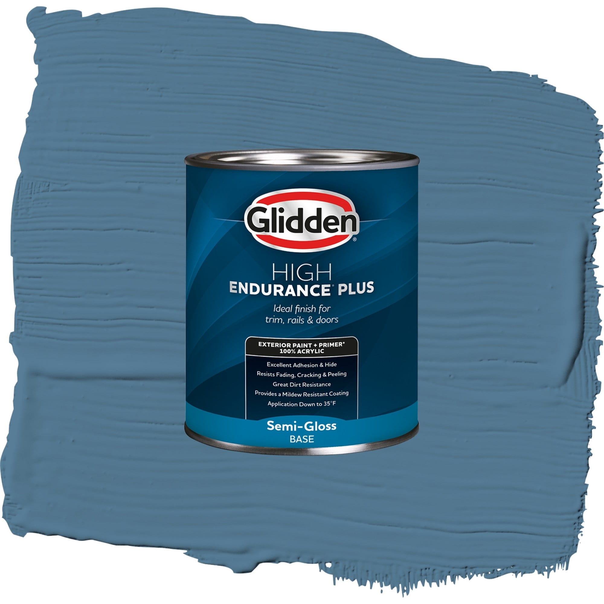 Glidden High Endurance Plus Smoke Blue Semi Gloss Exterior Paint and Primer, 1 Quart
