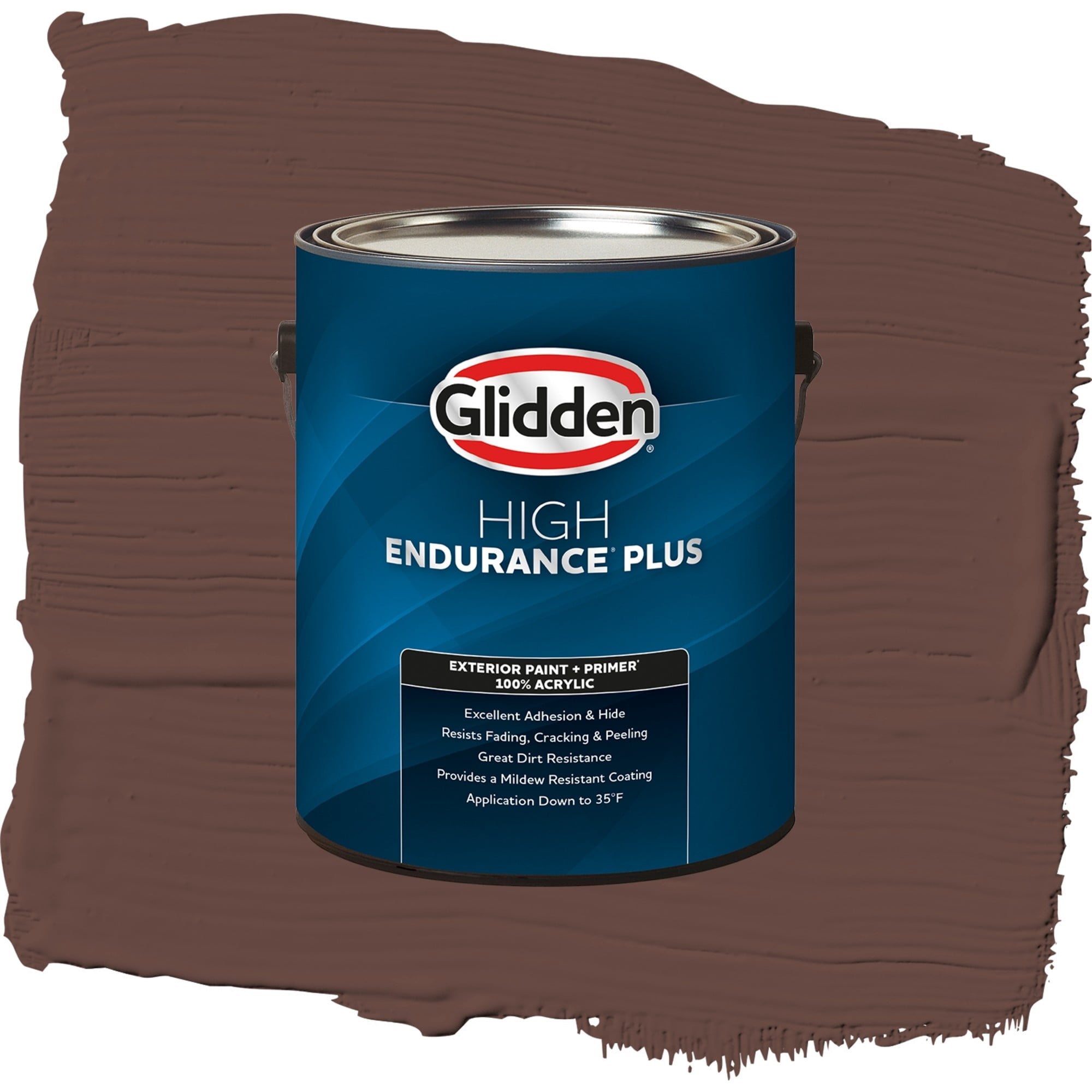 Glidden High Endurance Plus Spiced Wine Flat Exterior Paint and Primer, 1 Gallon