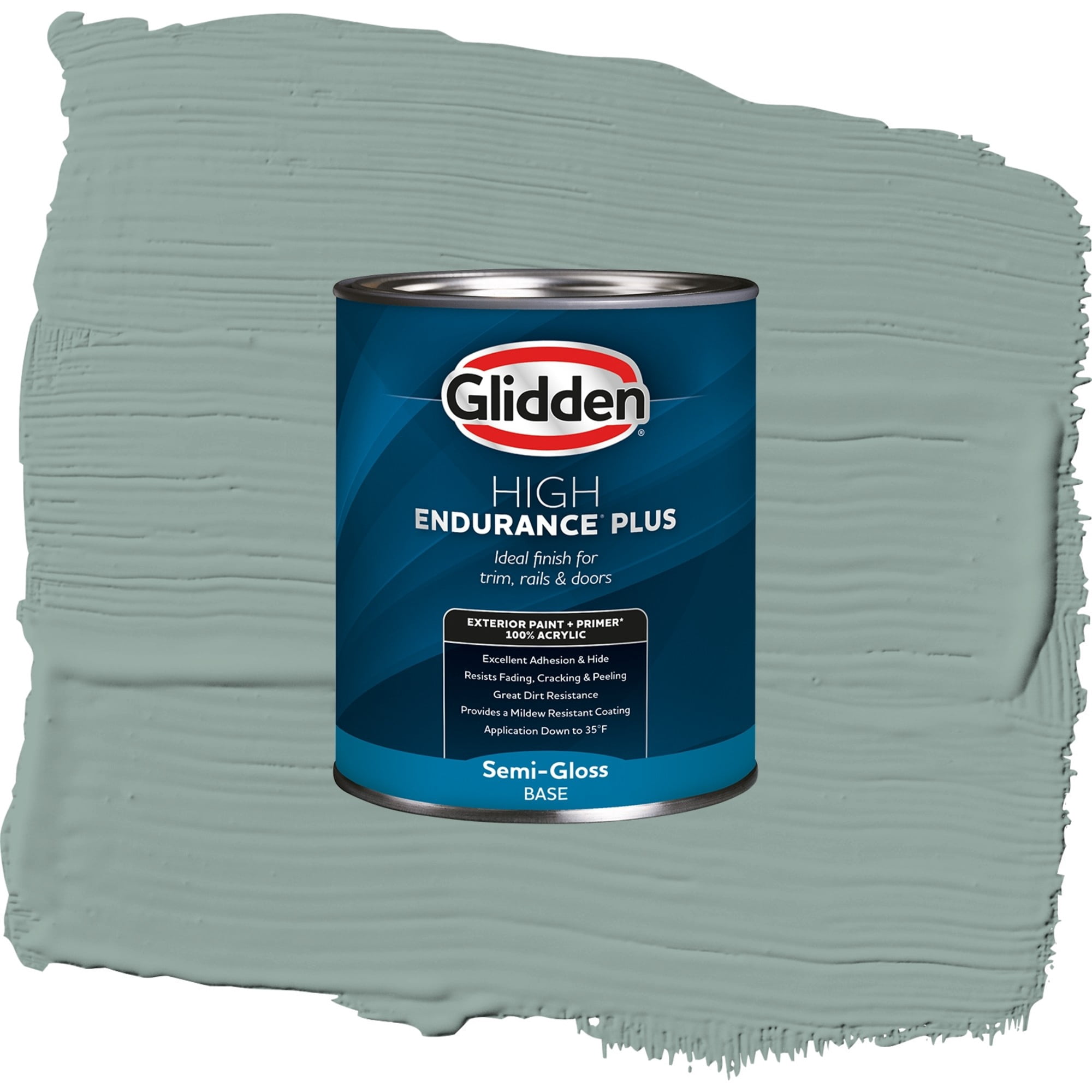 Glidden High Endurance Plus Spruce Shade Semi Gloss Exterior Paint and Primer, 1 Quart