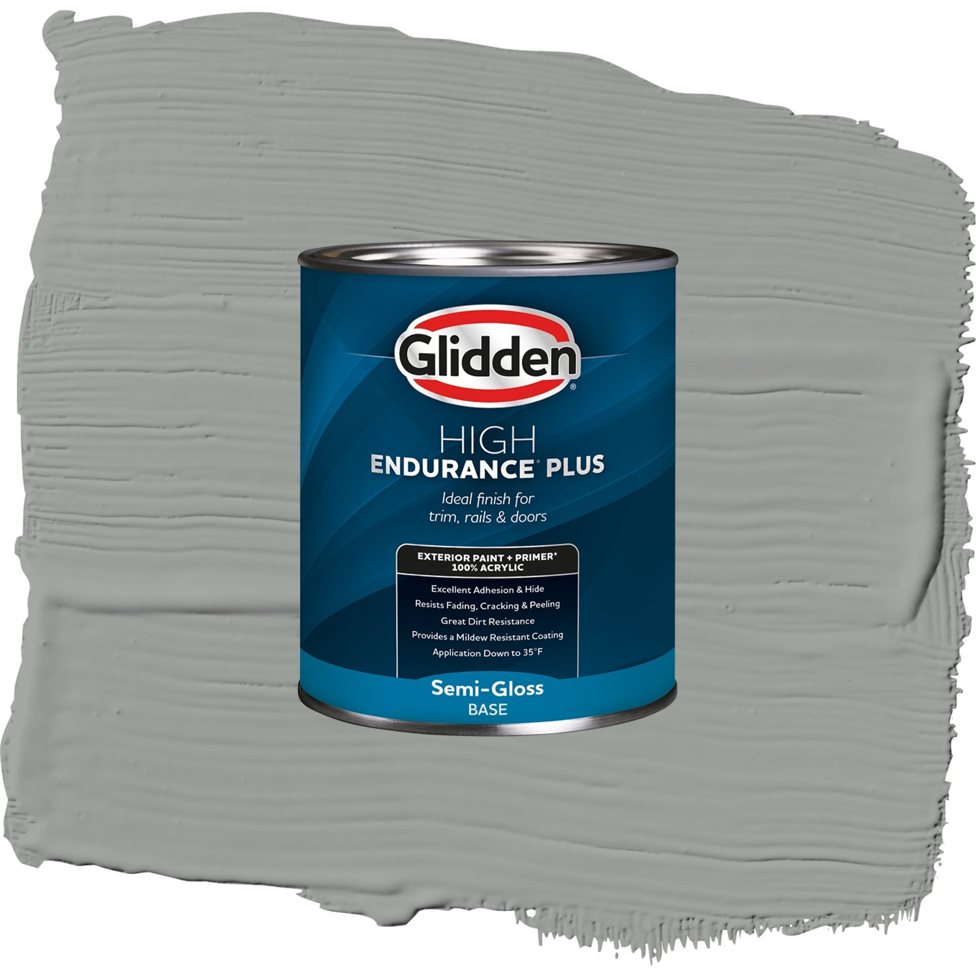 Glidden High Endurance Plus Steel Curtain Satin Exterior Paint and Primer, 1 Quart