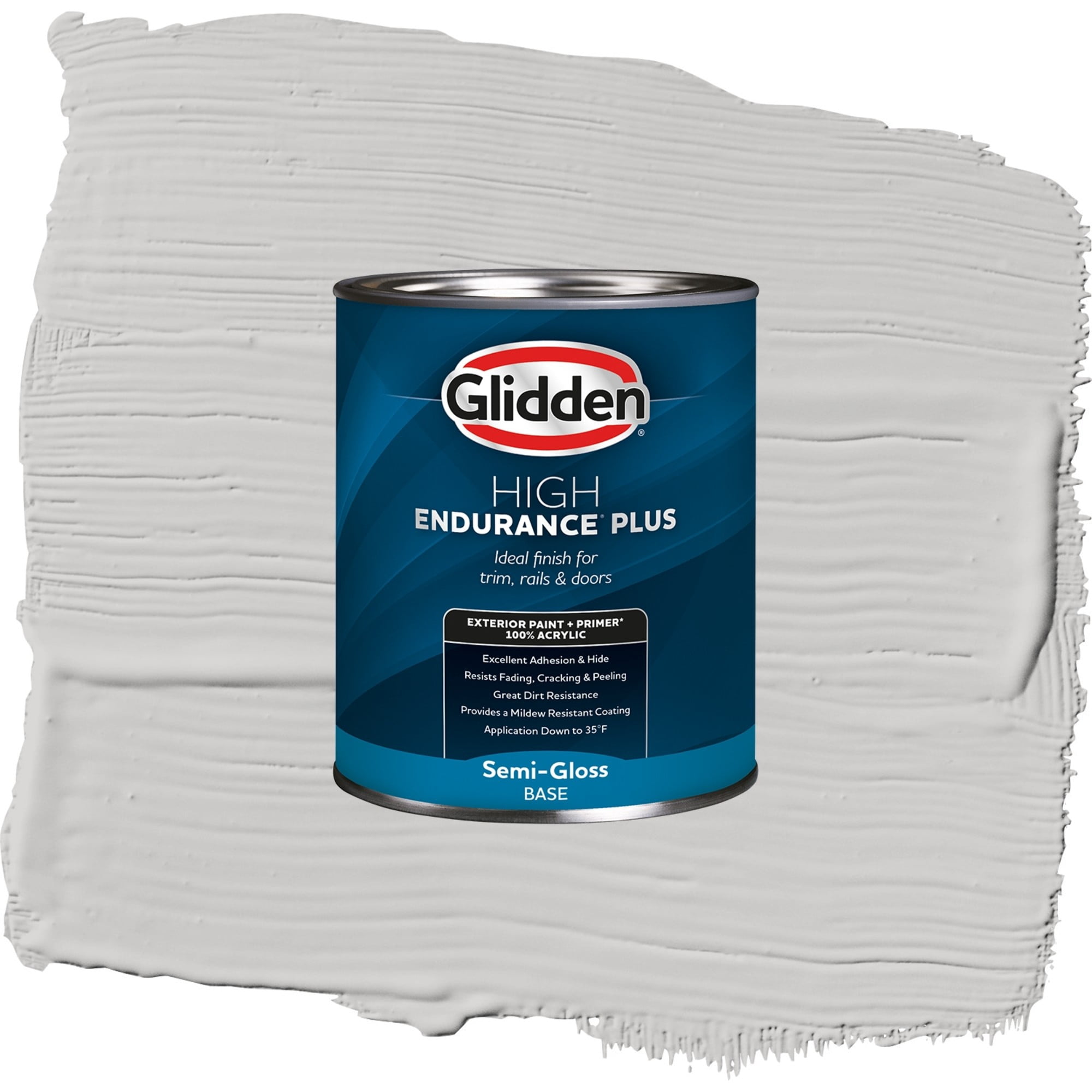 Glidden High Endurance Plus Steely Gaze Semi Gloss Exterior Paint and Primer, 1 Quart