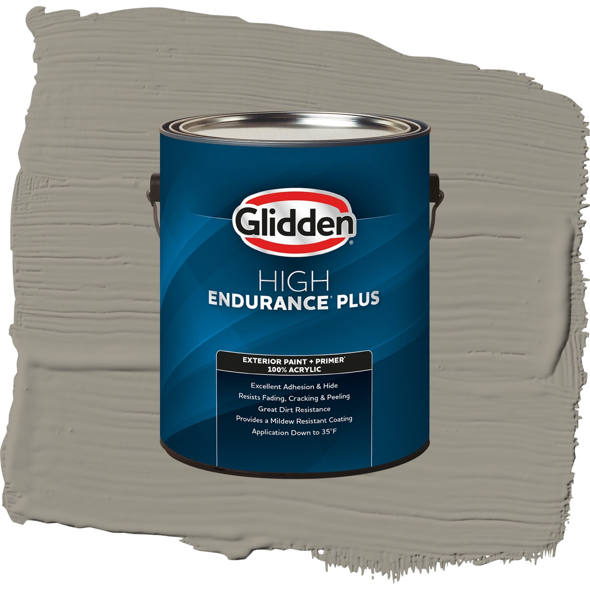 Glidden High Endurance Plus Steeped Tea Satin Exterior Paint and Primer, 1 Gallon