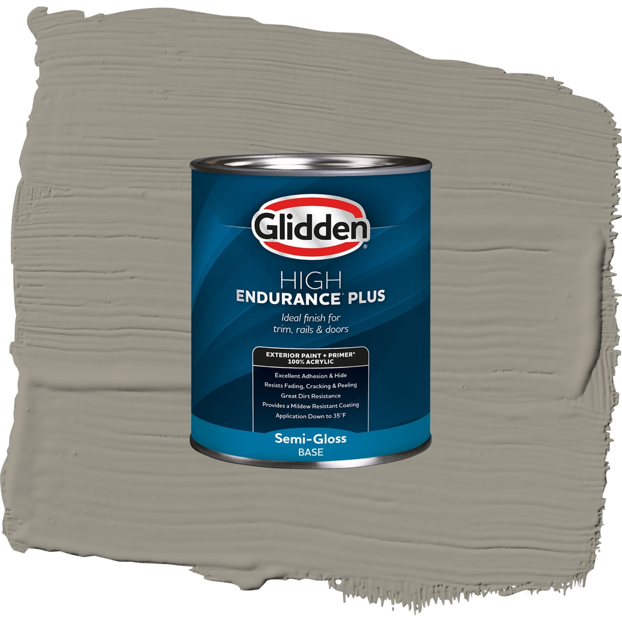 Glidden High Endurance Plus Steeped Tea Semi Gloss Exterior Paint and Primer, 1 Quart
